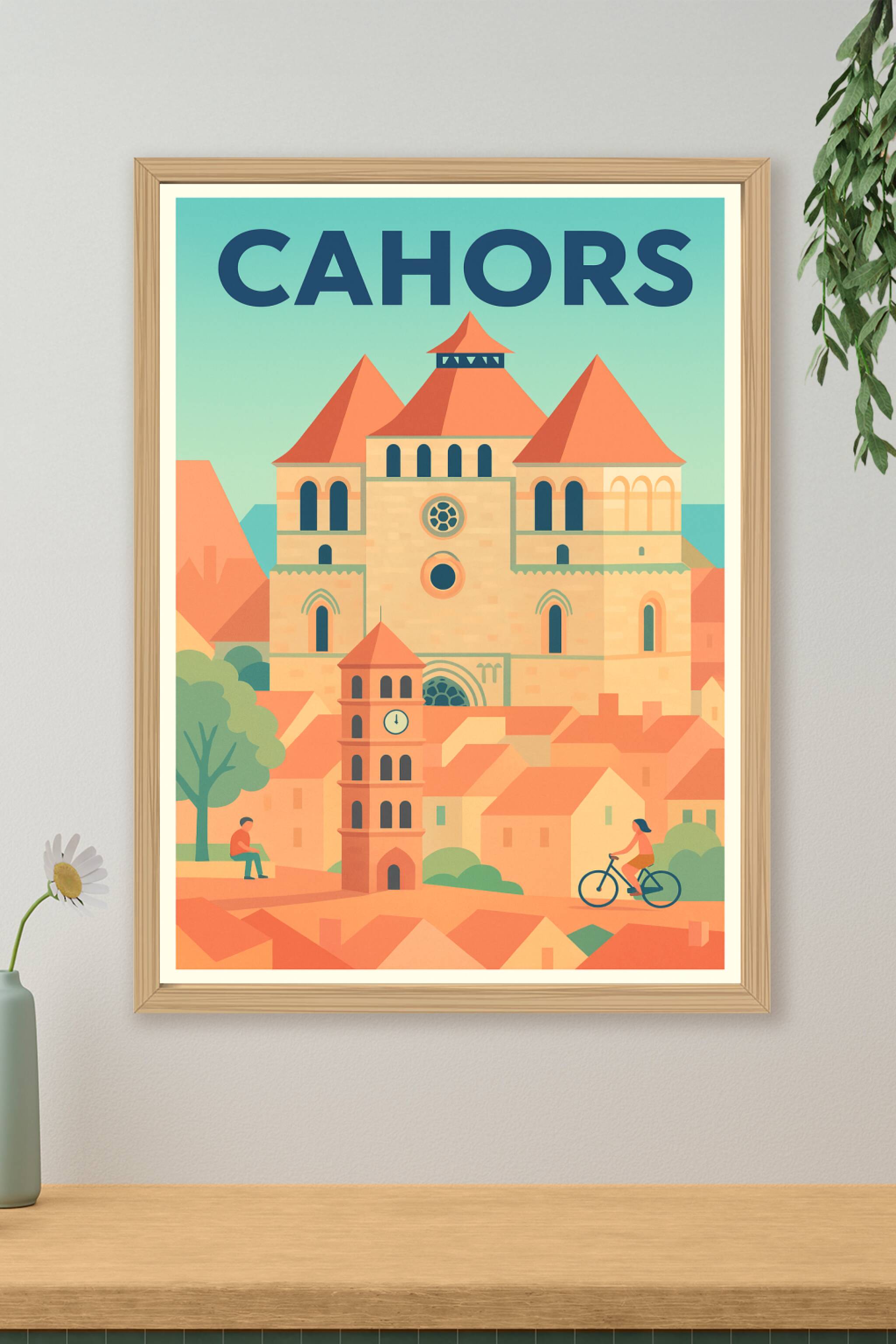 Affiche de Cahors - Charme et Sérénité Médiévale