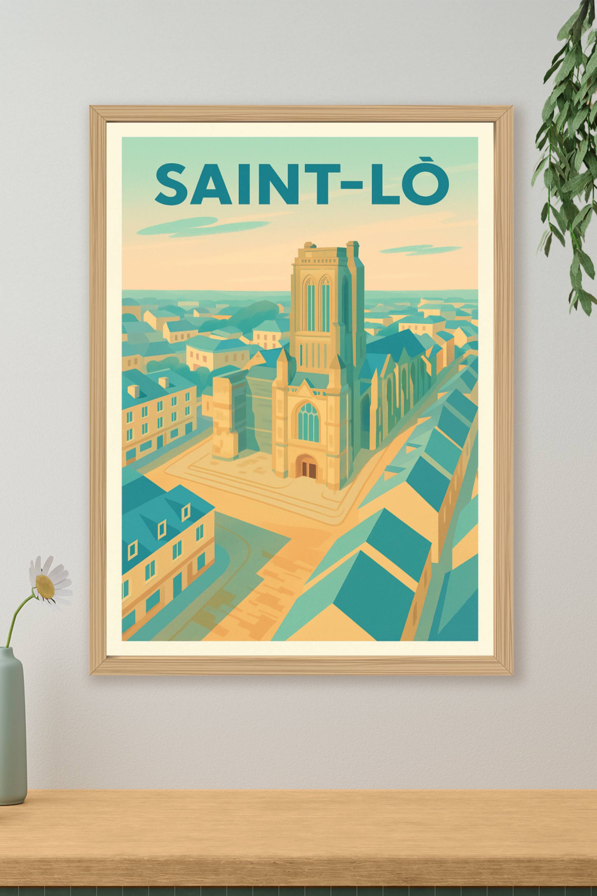 Affiche de Saint-Lô - Une vue iconique de la ville normande