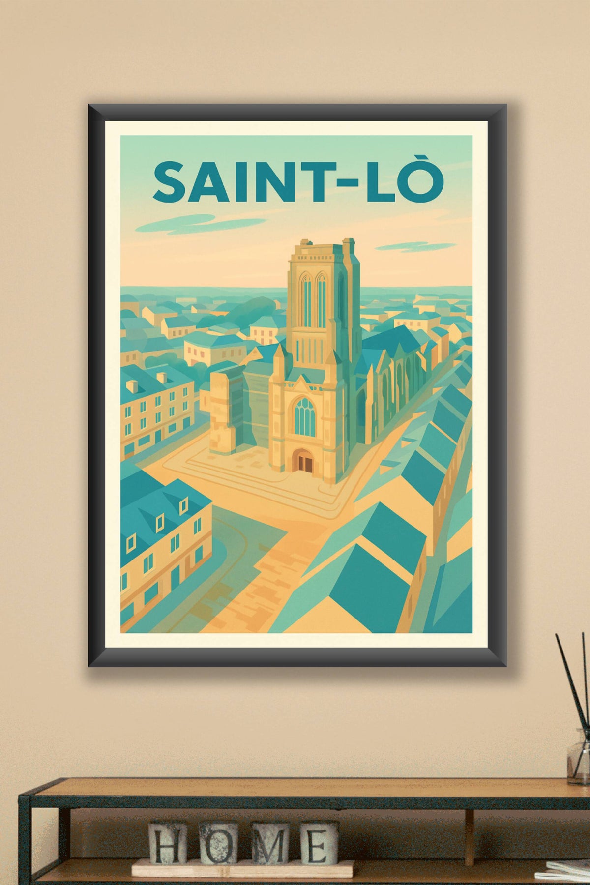 Affiche de Saint-Lô - Une vue iconique de la ville normande