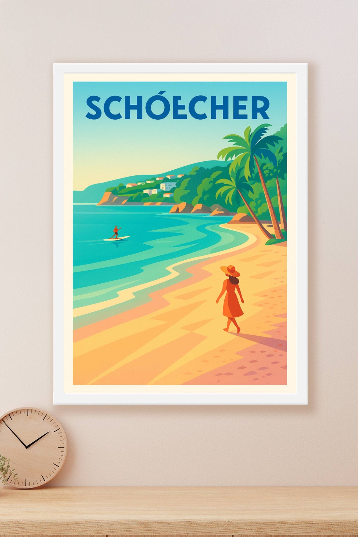 Affiche de Schœcher - Évasion tropicale et douceur balnéaire