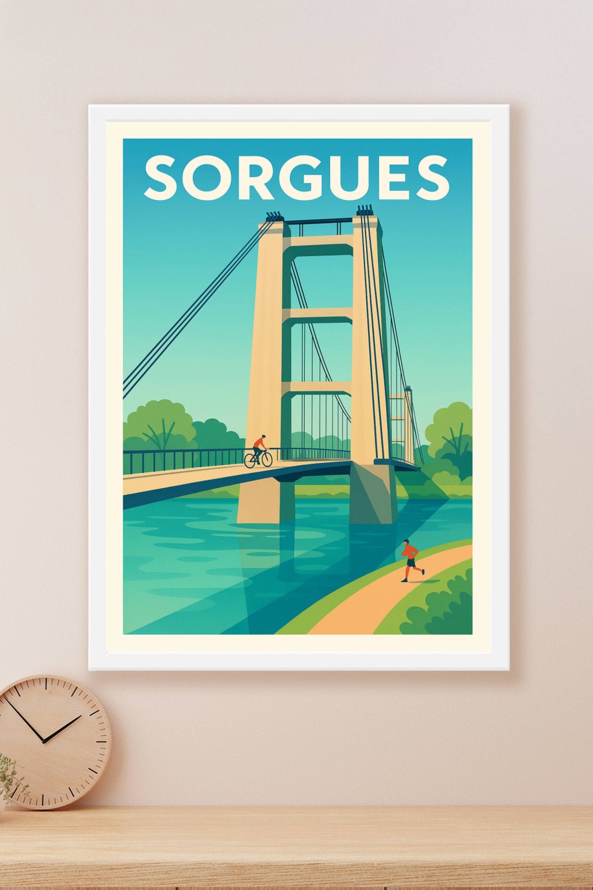 Affiche de Sorgues - L'élégance du Pont Suspendu