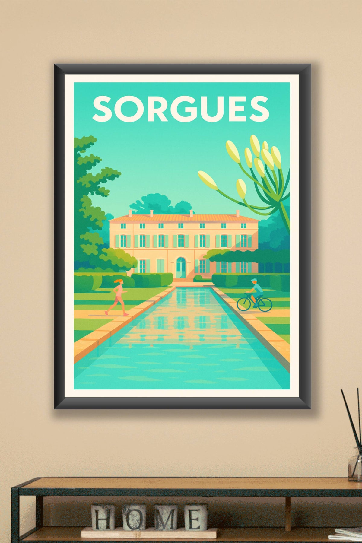 Affiche de Sorgues - L'élégance au bord de l'eau
