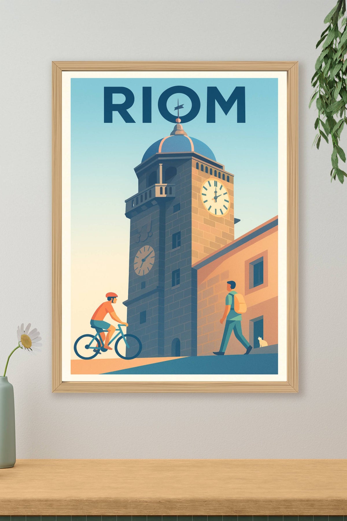 Affiche de Riom - L'heure paisible du centre historique