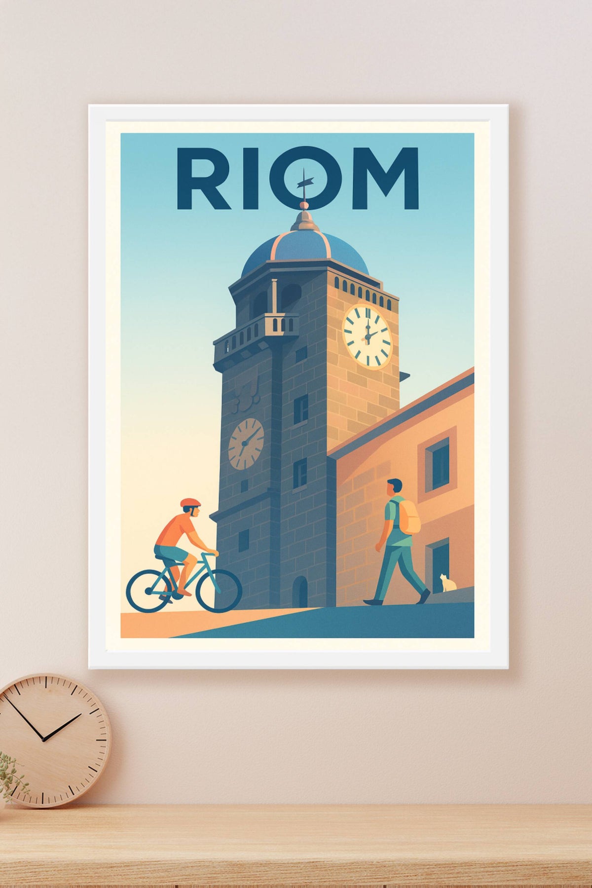 Affiche de Riom - L'heure paisible du centre historique