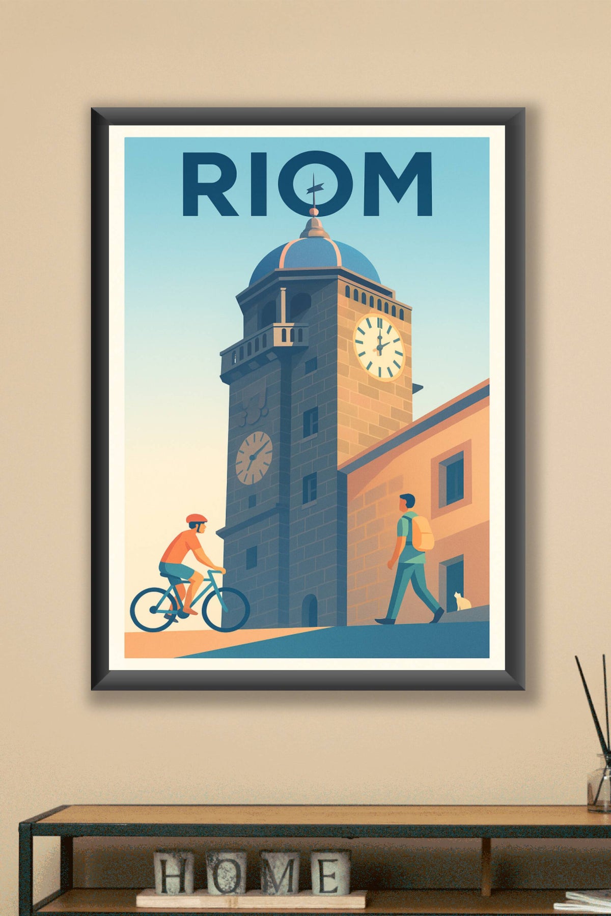Affiche de Riom - L'heure paisible du centre historique