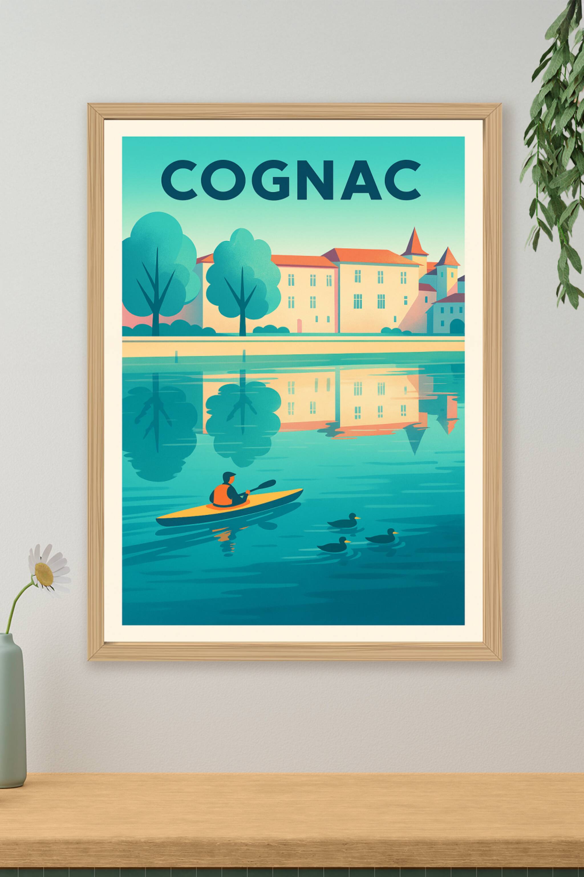 Affiche de Cognac - Sérénité et élégance au fil de l'eau