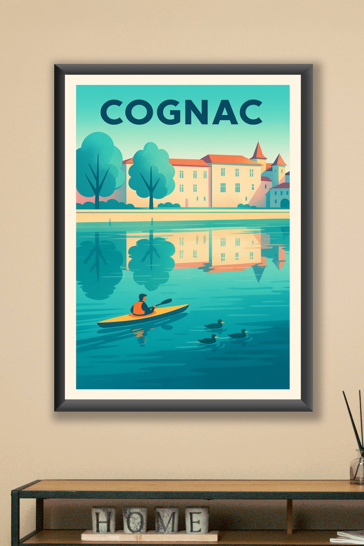 Affiche de Cognac - Sérénité et élégance au fil de l'eau