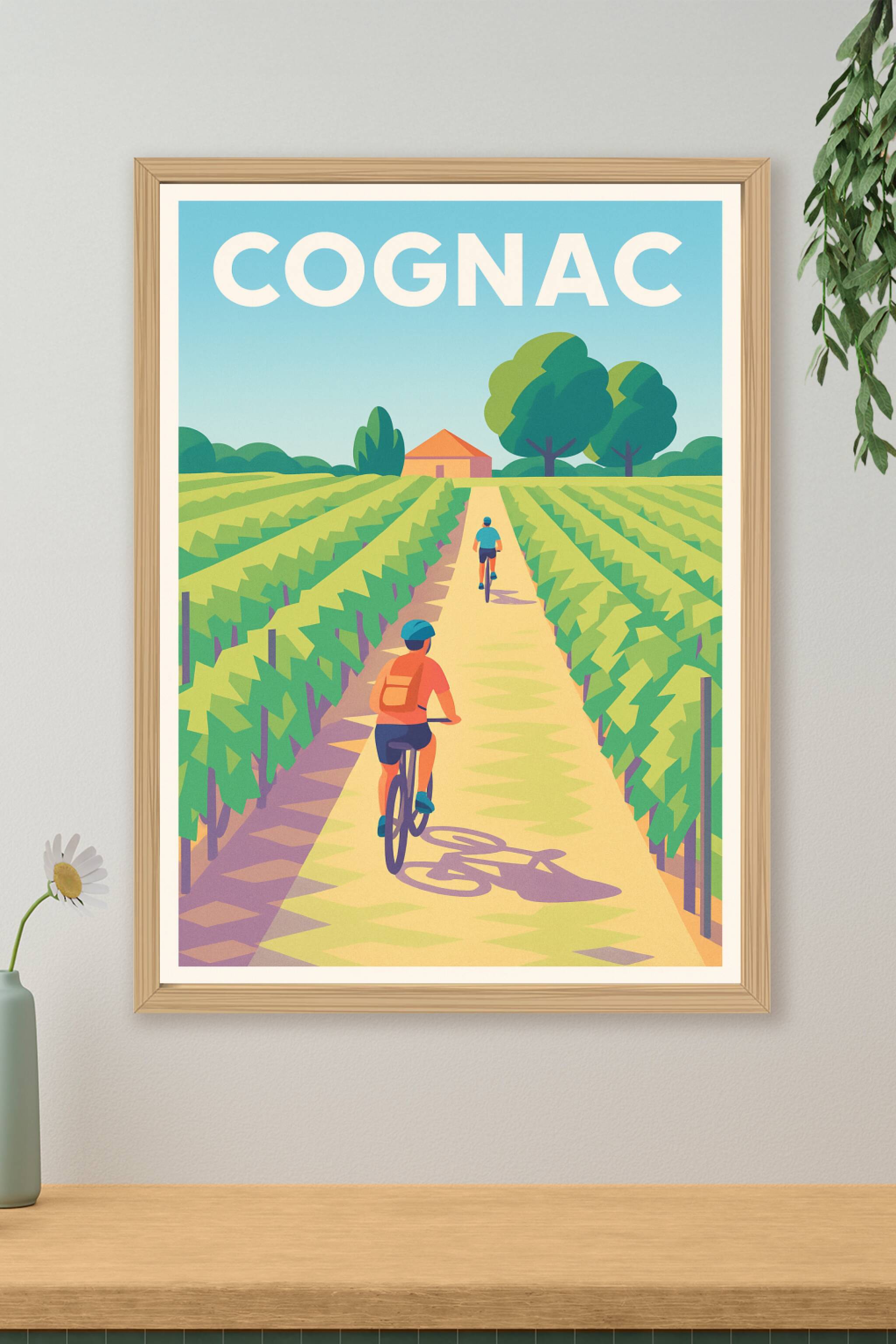 Affiche de Cognac - Échappée vélo au cœur des vignobles