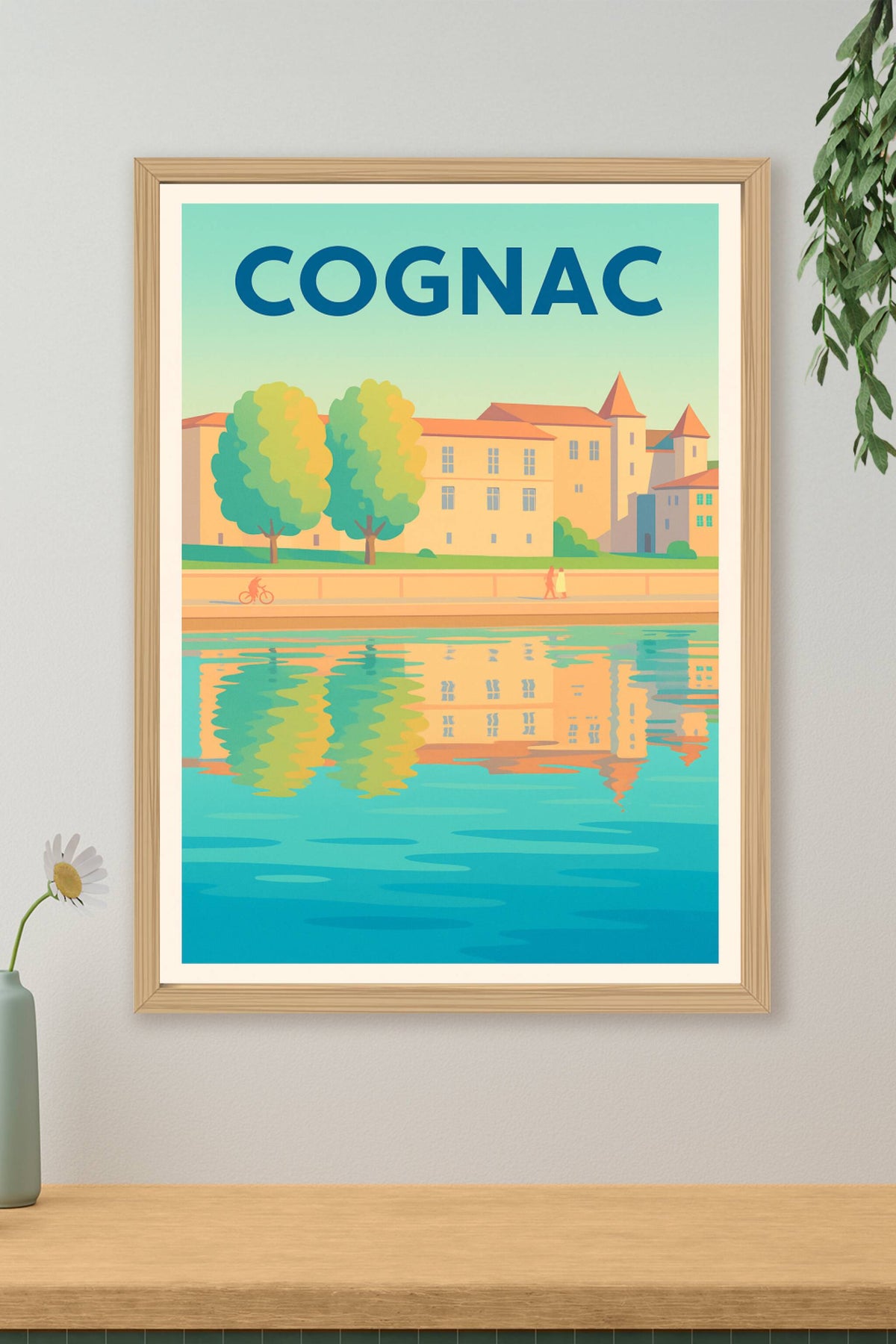 Affiche de Cognac - Reflets paisibles au bord de l'eau