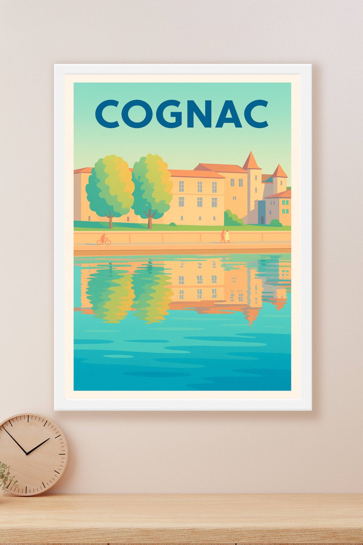 Affiche de Cognac - Reflets paisibles au bord de l'eau