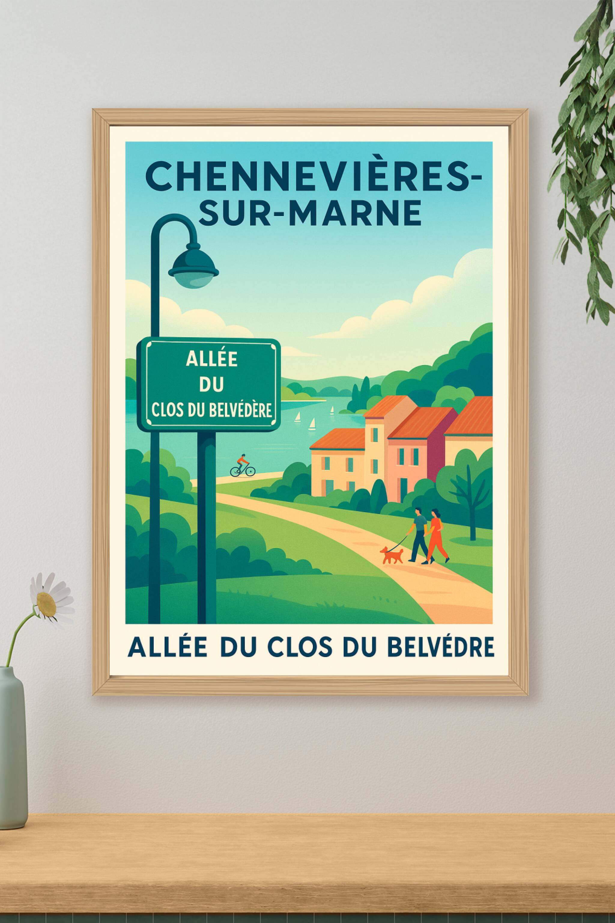 Affiche de Chennevières-sur-Marne - L'Allée du Clos du Belvédère en douceur
