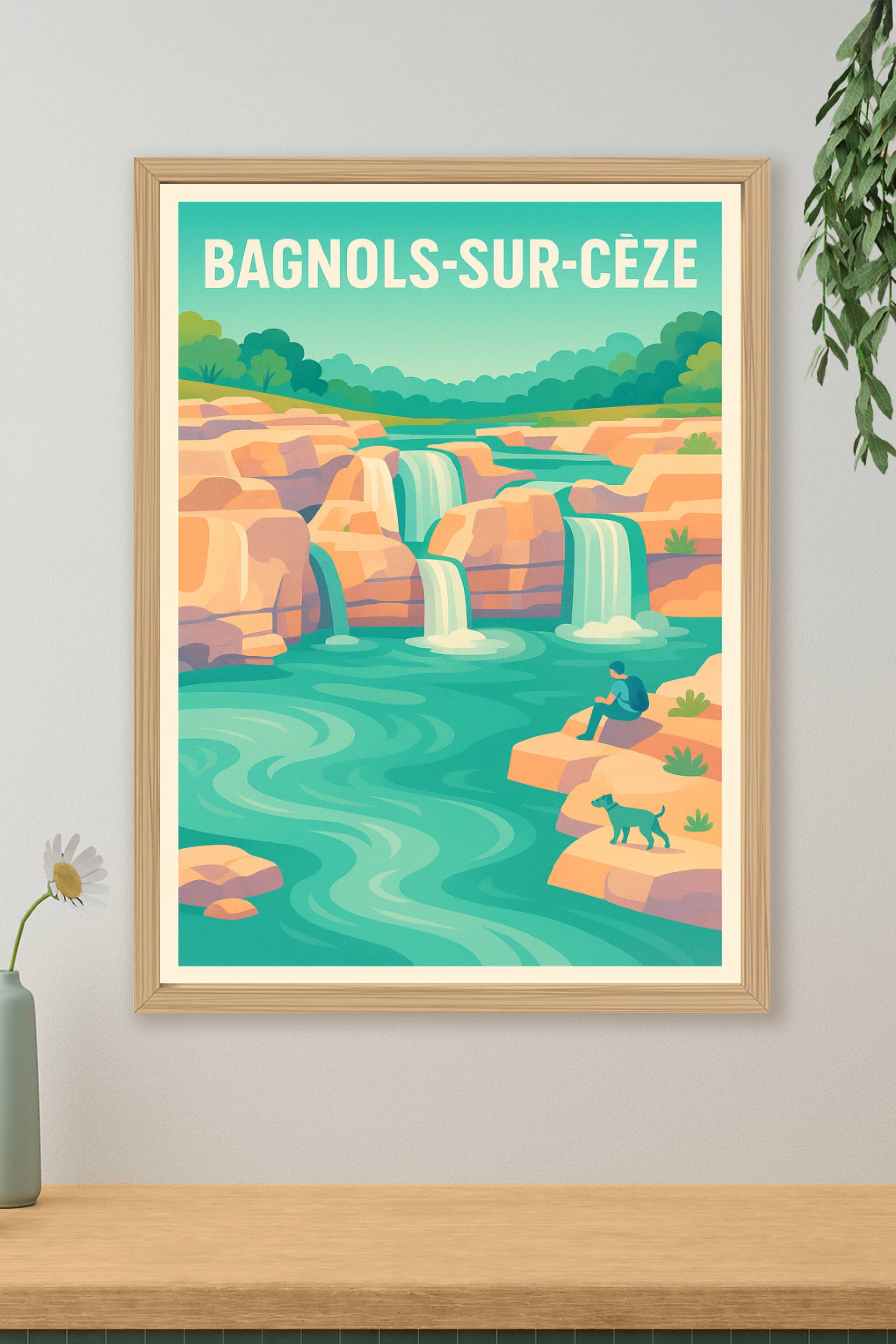 Affiche de Bagnols-sur-Cèze - Paysages apaisants et cascades naturelles