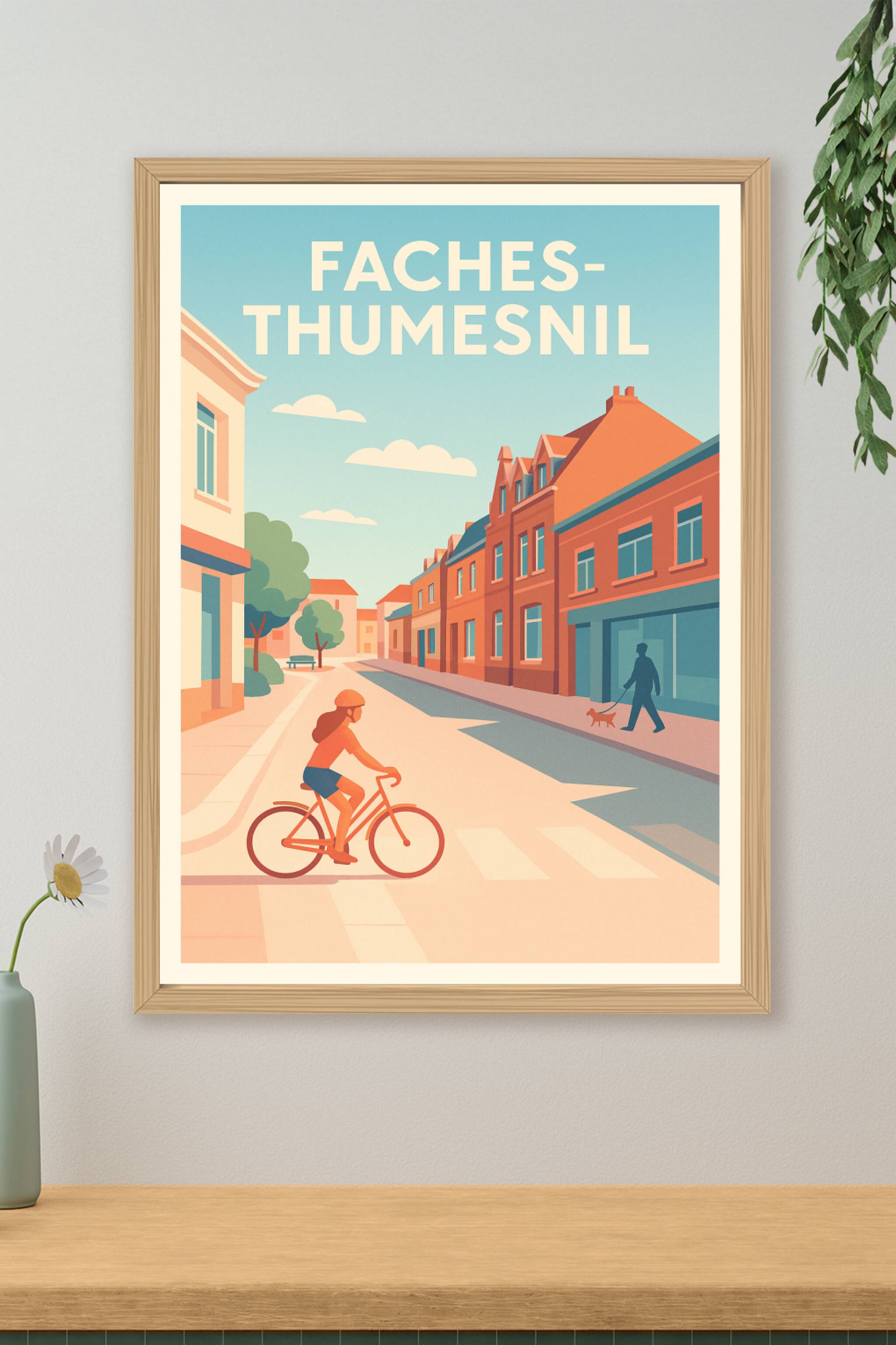 Affiche de Faches-Thumesnil - Douceur de vie à vélo
