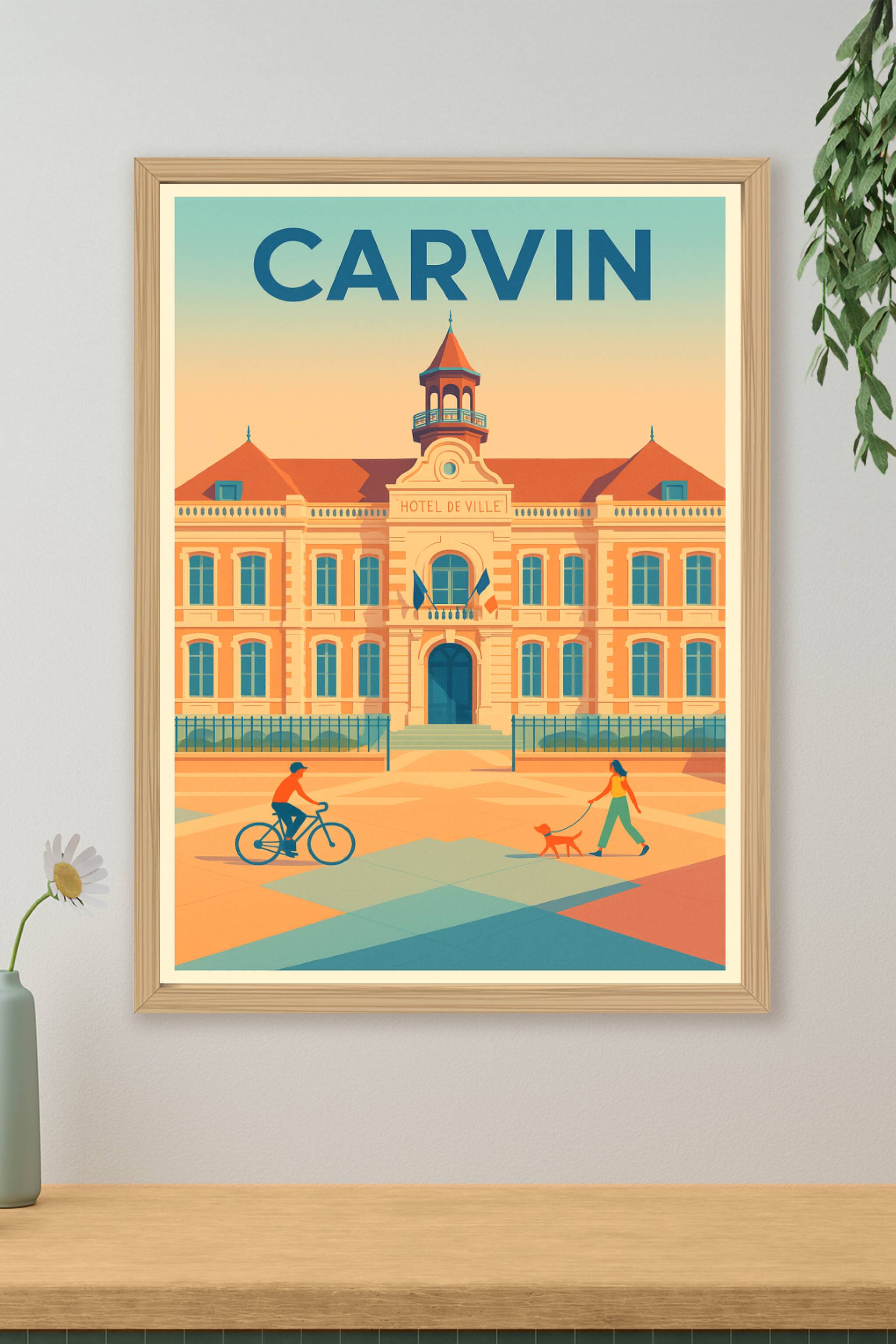 Affiche de Carvin - L'élégance de l'Hôtel de Ville