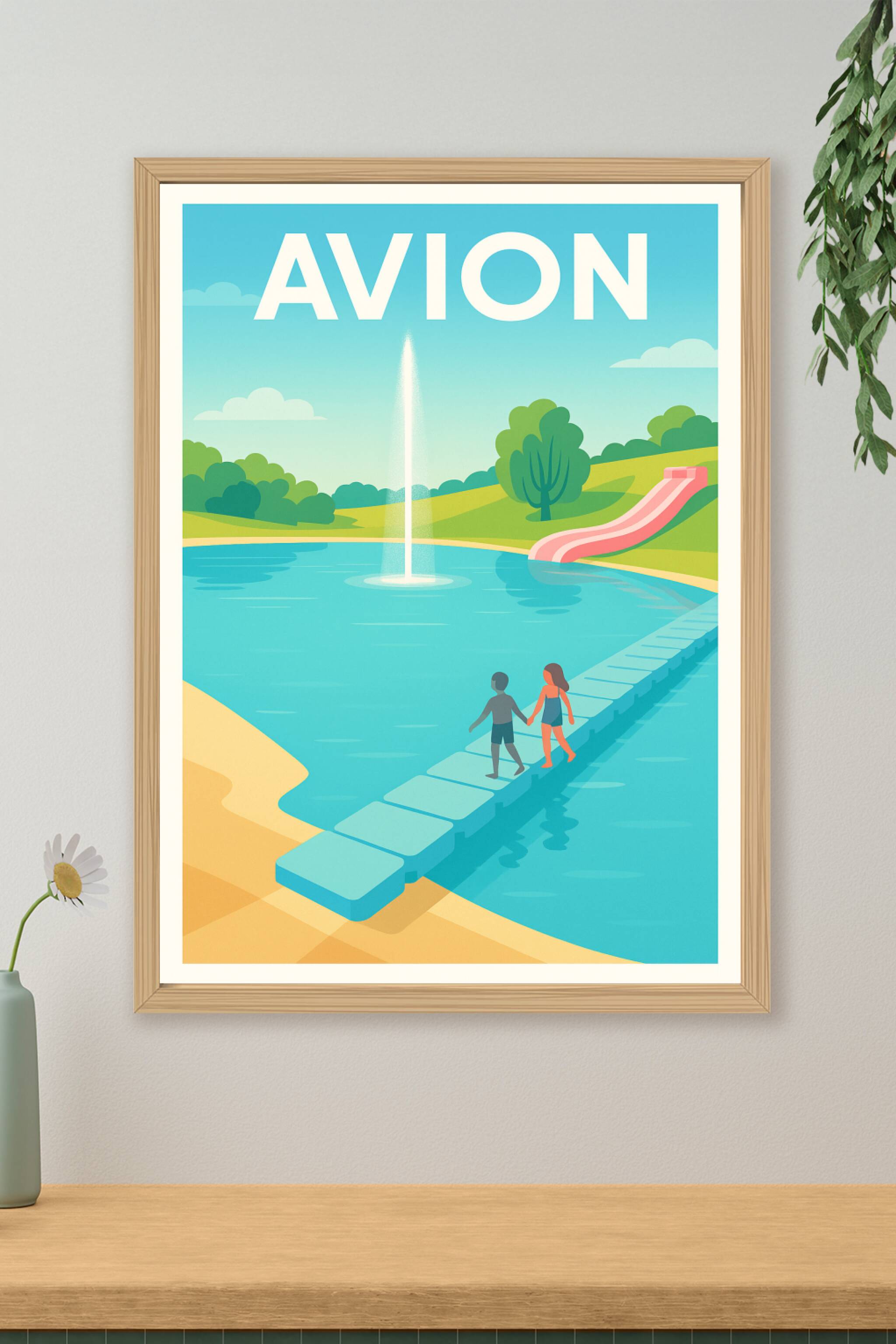 Affiche de Avion - Évasion nature au bord de l'eau