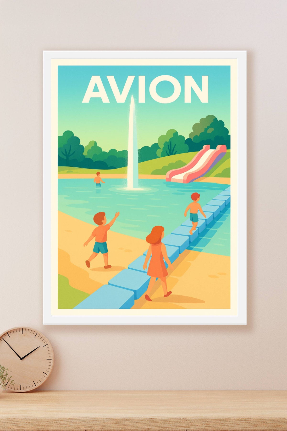 Affiche de Avion - Escapade ludique au bord de l'eau