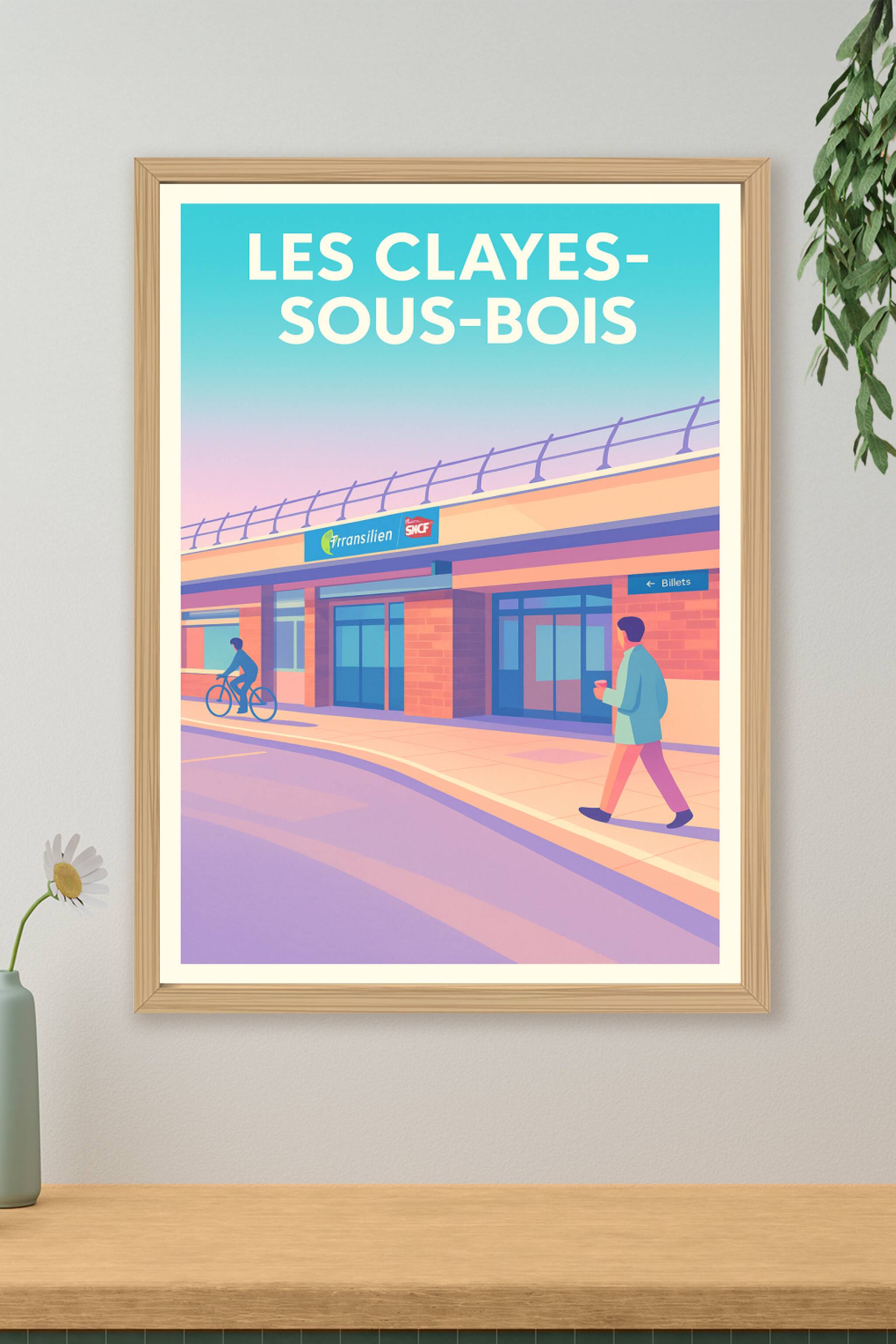Affiche de Les Clayes-sous-Bois - L'entrée moderne de la gare Transilien