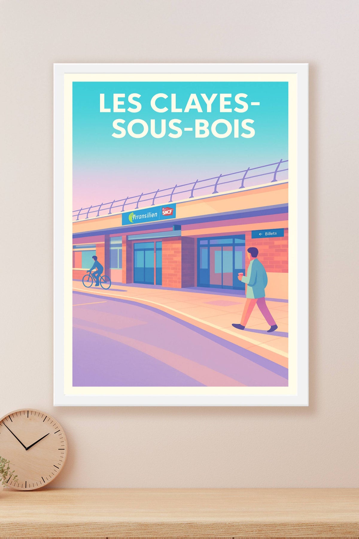 Affiche de Les Clayes-sous-Bois - L'entrée moderne de la gare Transilien