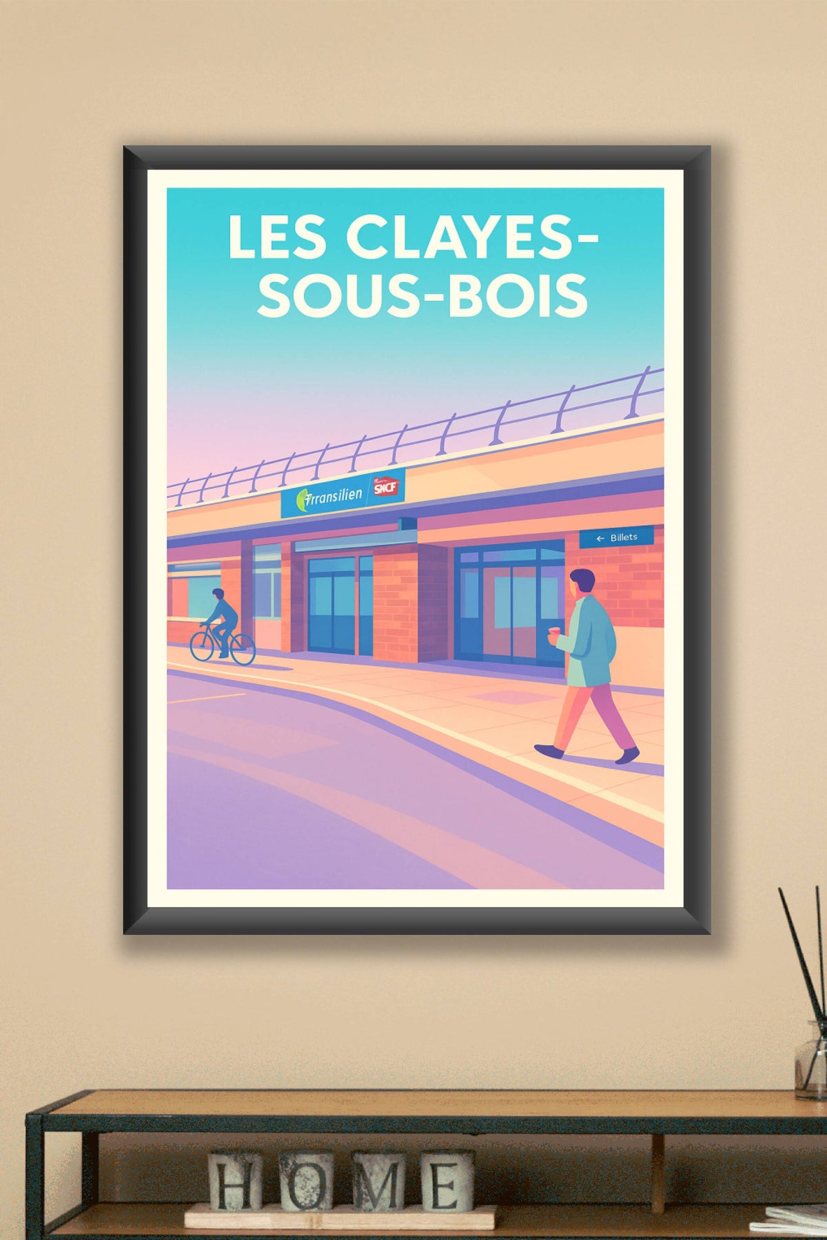 Affiche de Les Clayes-sous-Bois - L'entrée moderne de la gare Transilien