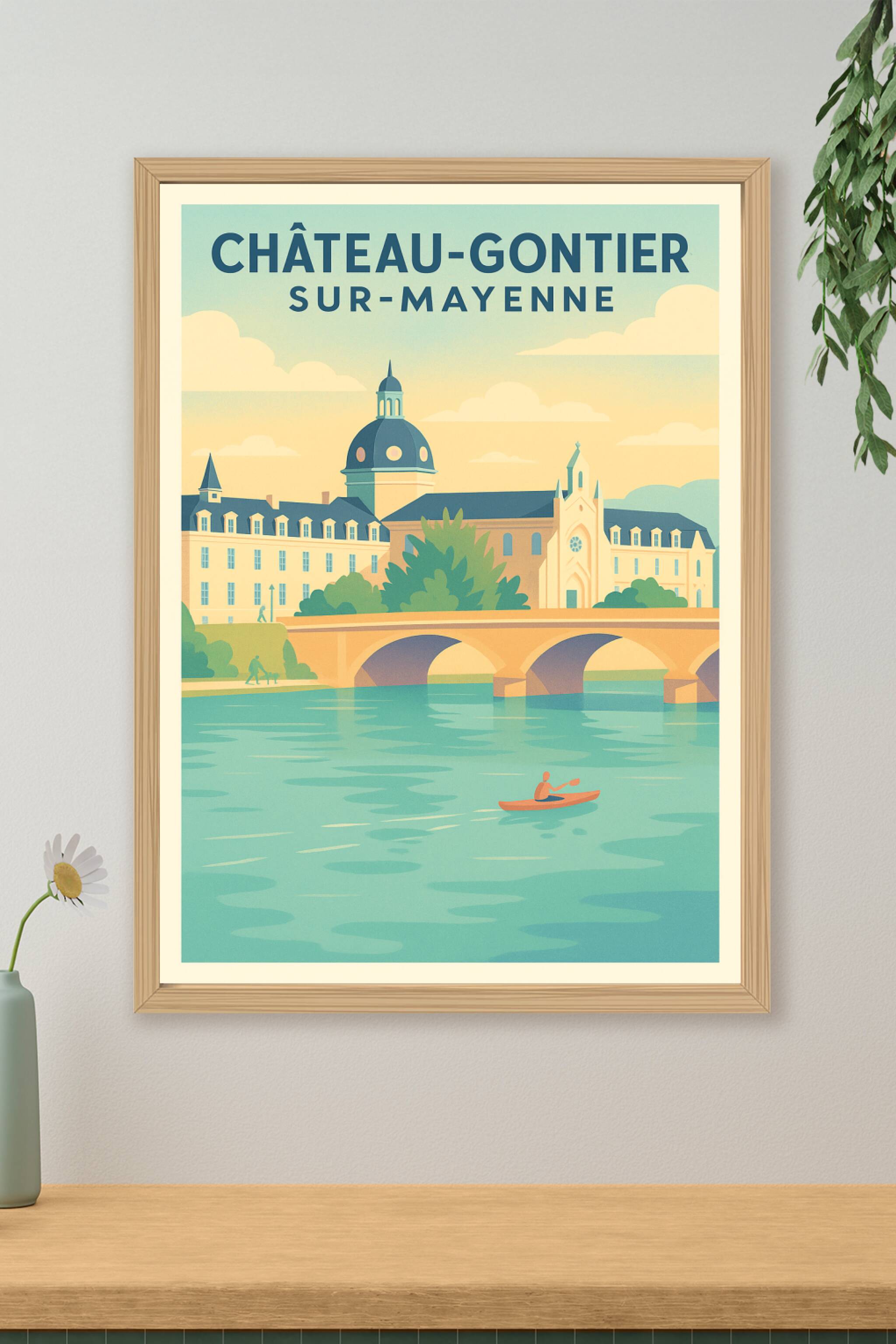 Affiche de Château-Gontier-sur-Mayenne - Harmonie paisible au bord de l'eau
