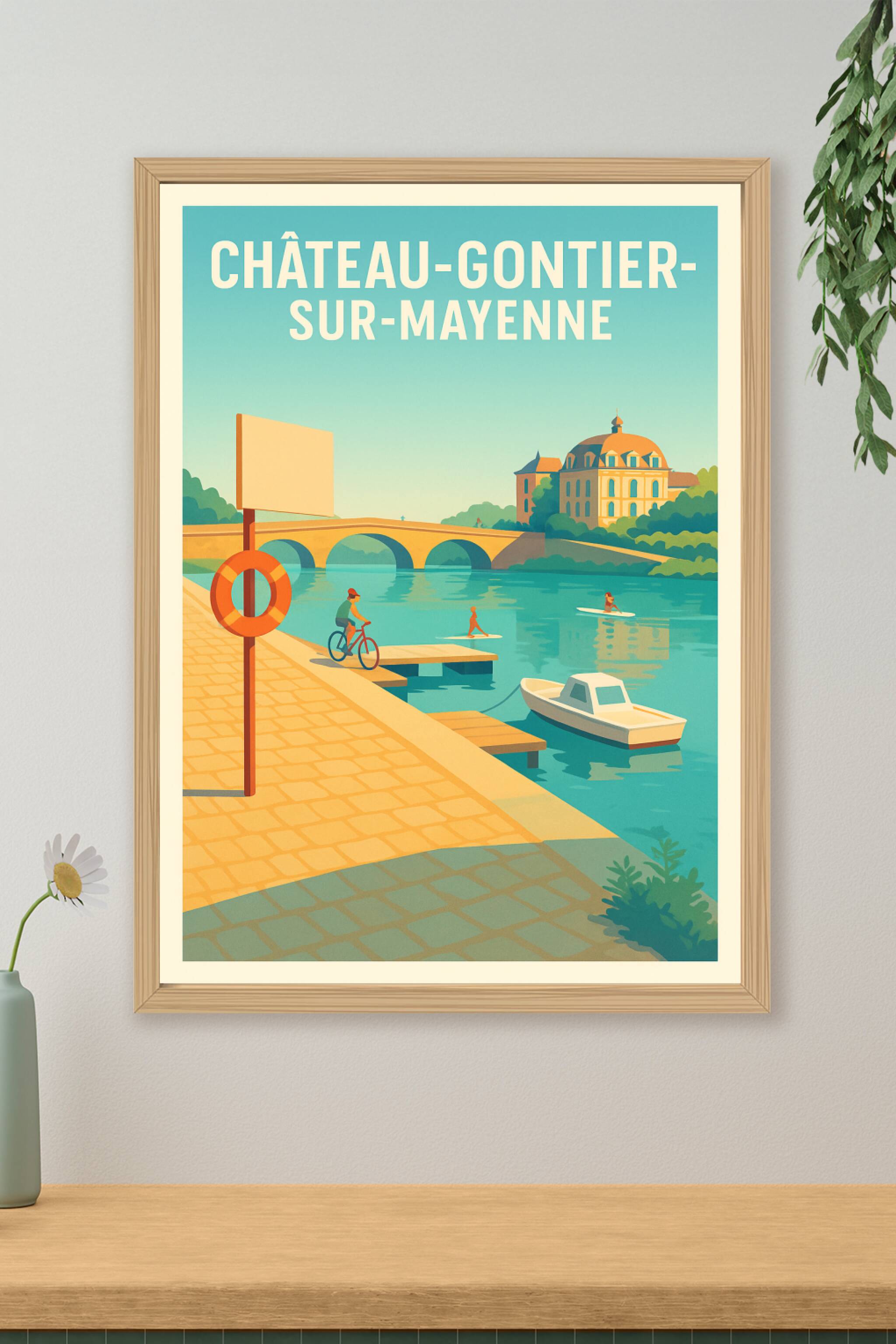 Affiche de Château-Gontier-sur-Mayenne - Une escapade paisible au fil de l'eau