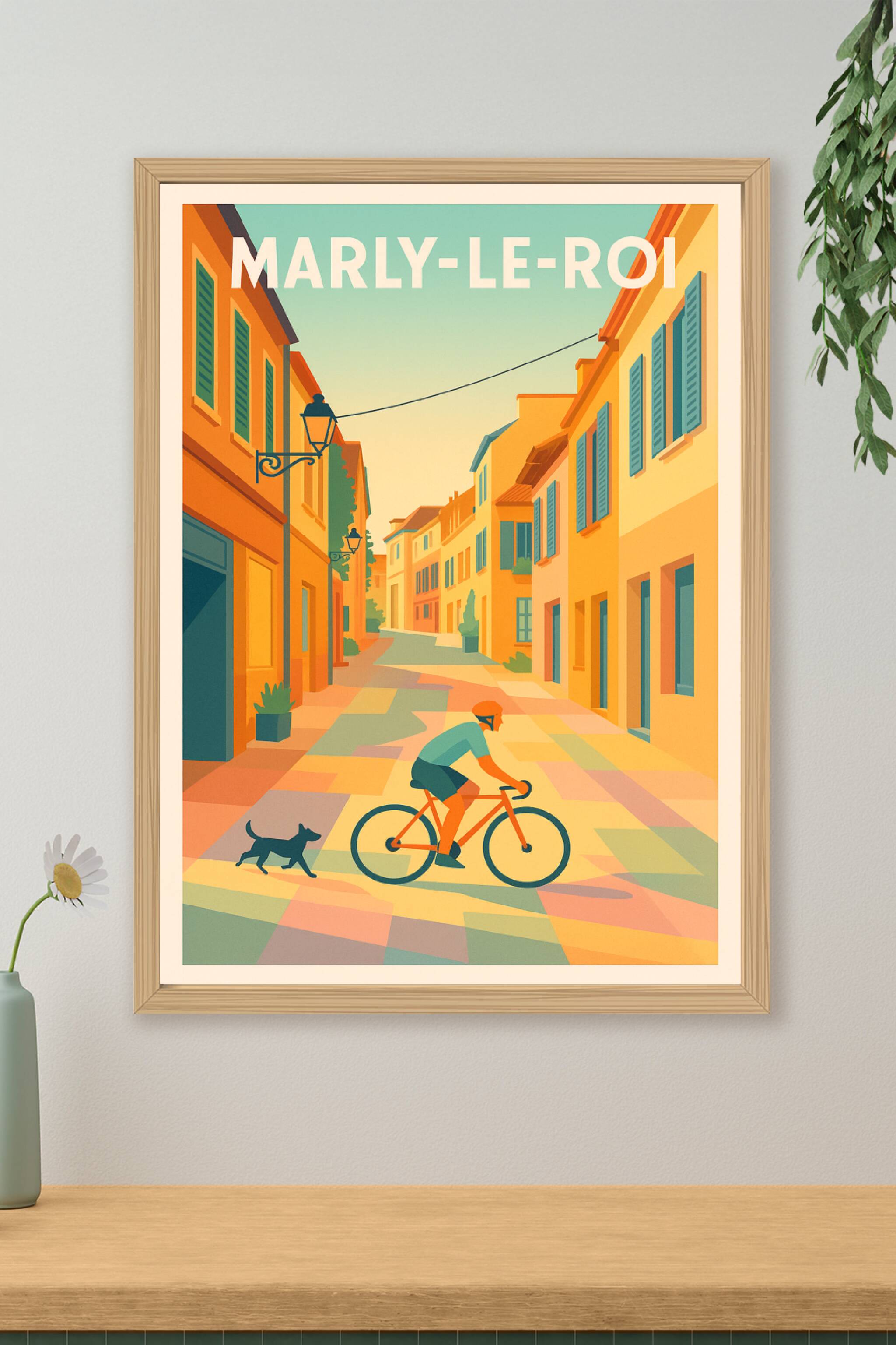 Affiche de Marly-le-Roi - Balade en vélo sous le soleil d'été
