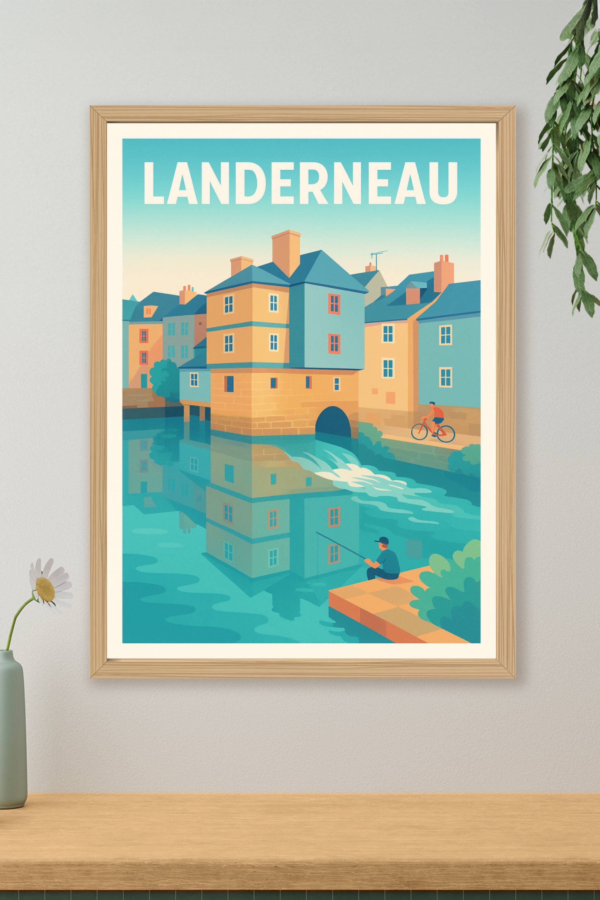 Affiche de Landerneau - Charme et quiétude bretonne