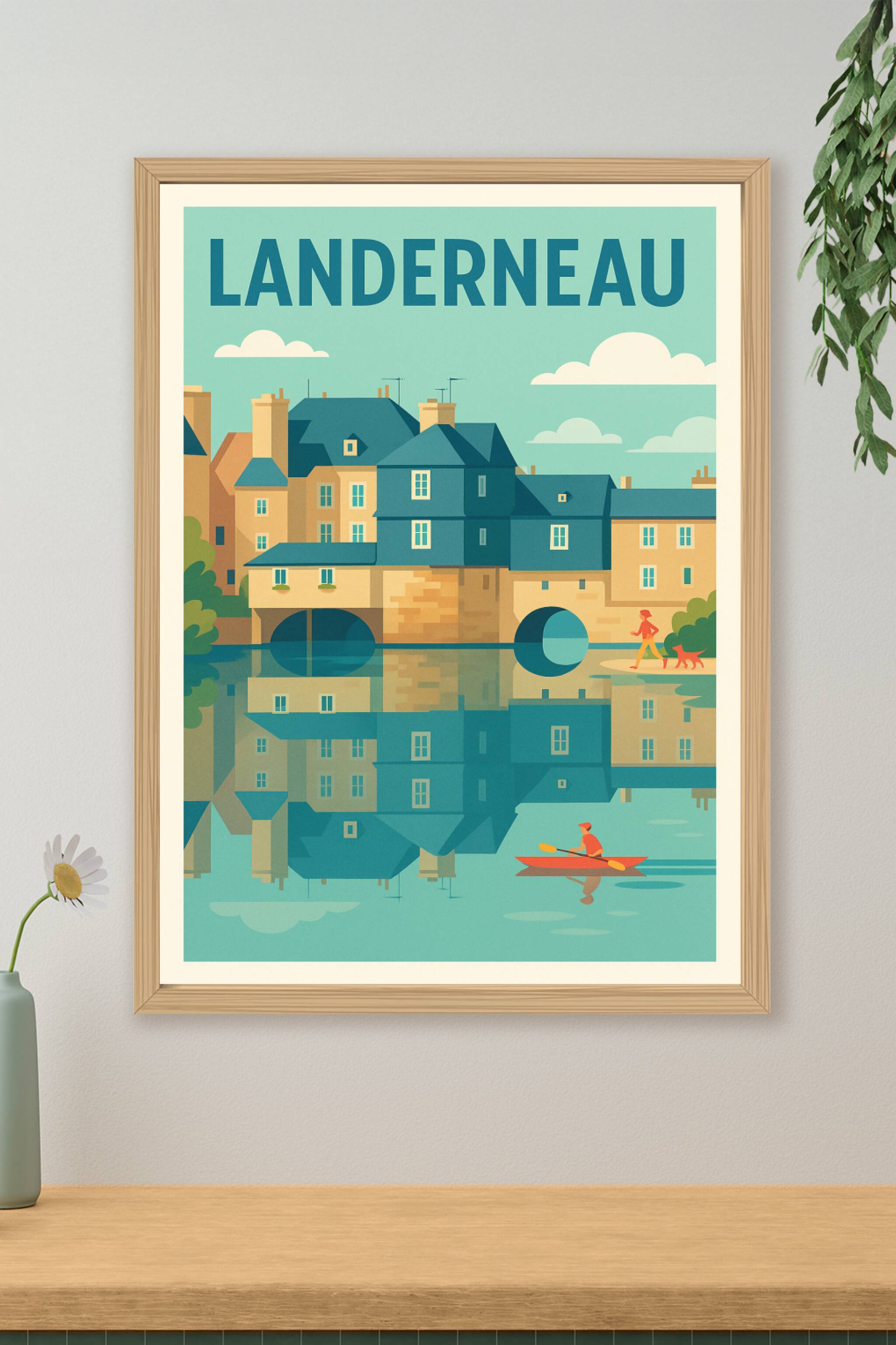 Affiche de Landerneau - Charme et reflets paisibles