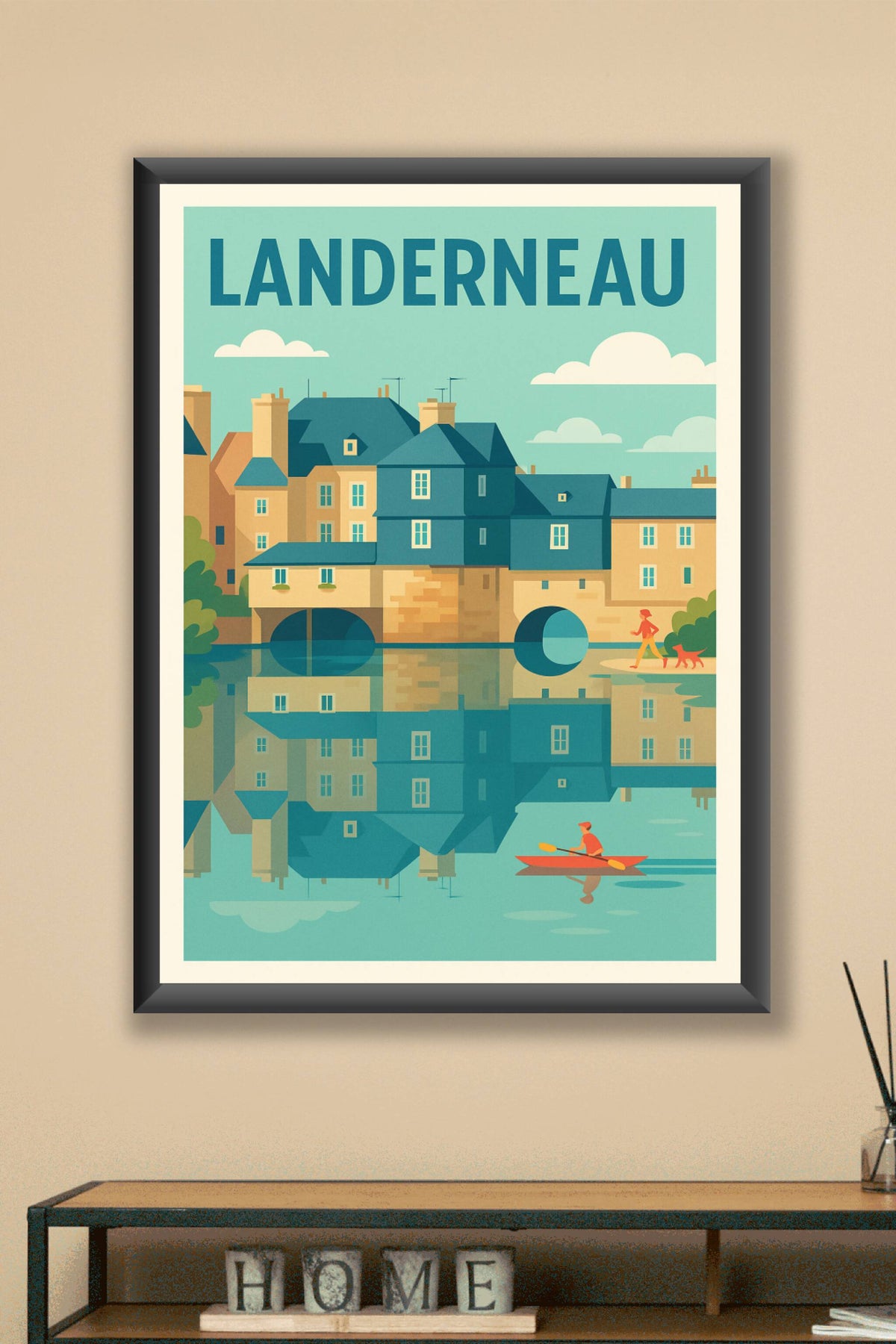 Affiche de Landerneau - Charme et reflets paisibles