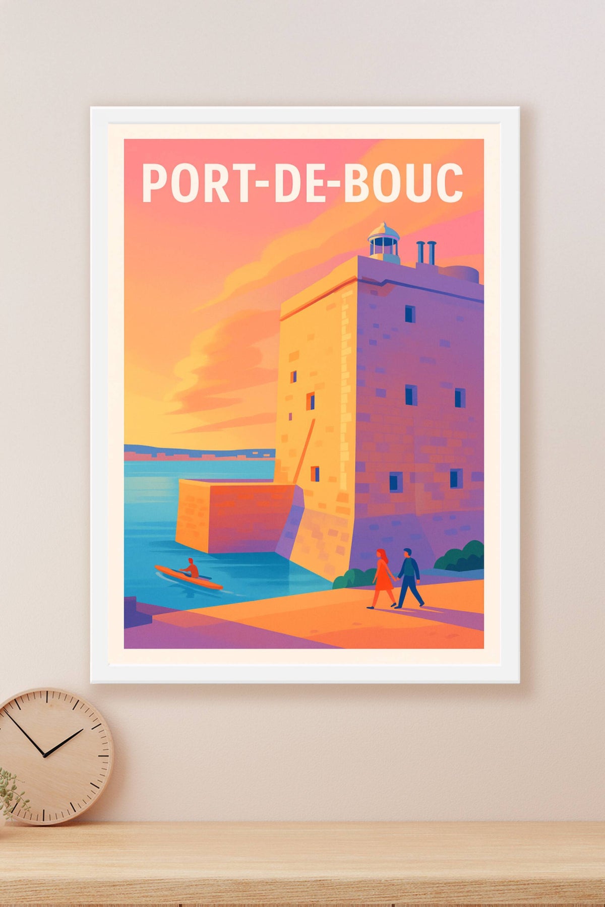 Affiche de Port-de-Bouc - Soleil couchant sur la tour emblématique
