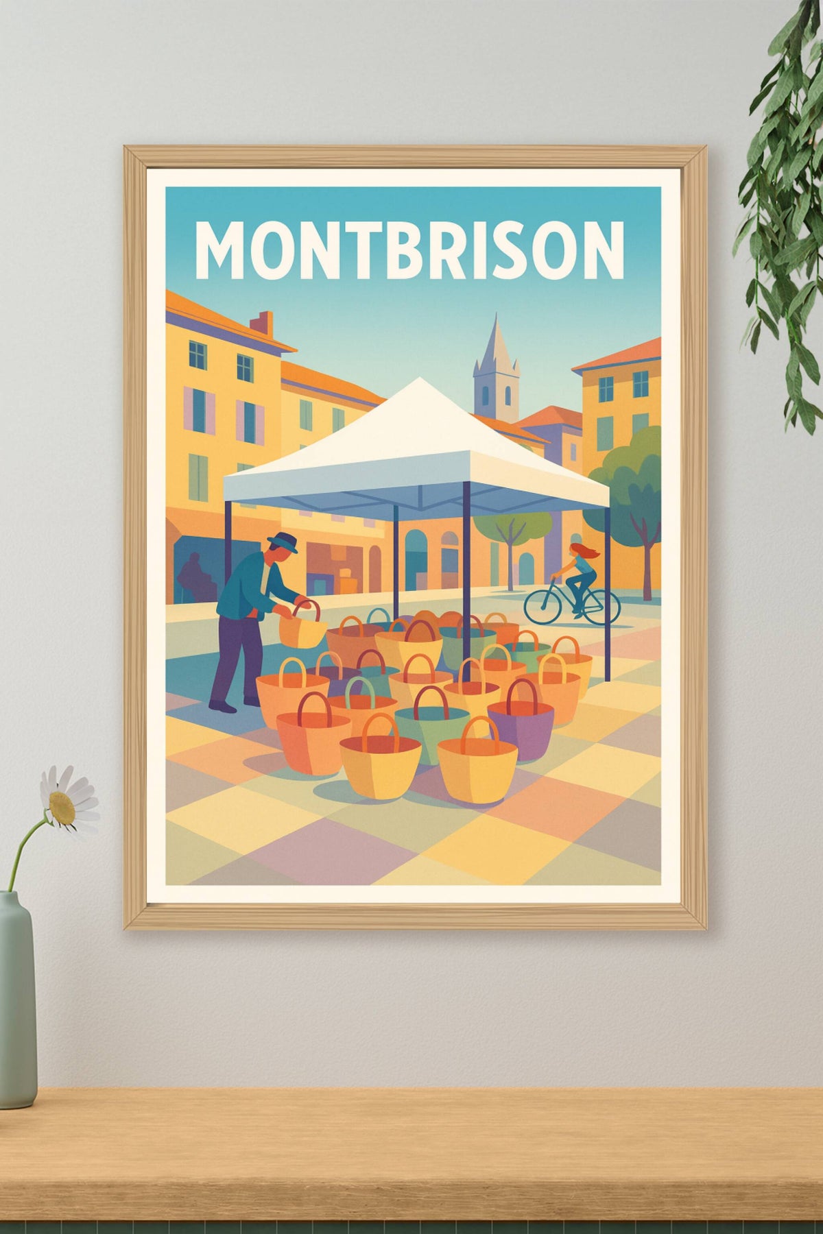Affiche de Montbrison - Marché coloré en plein air