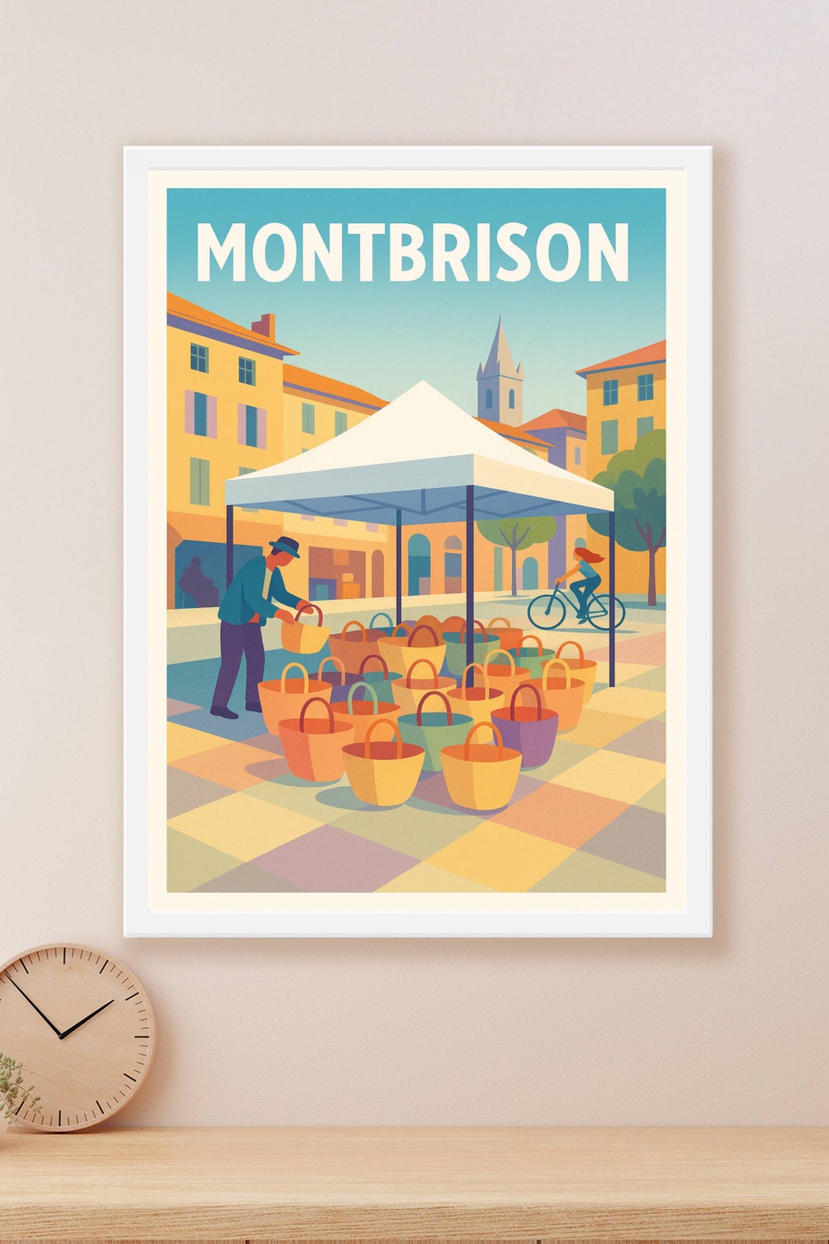 Affiche de Montbrison - Marché coloré en plein air