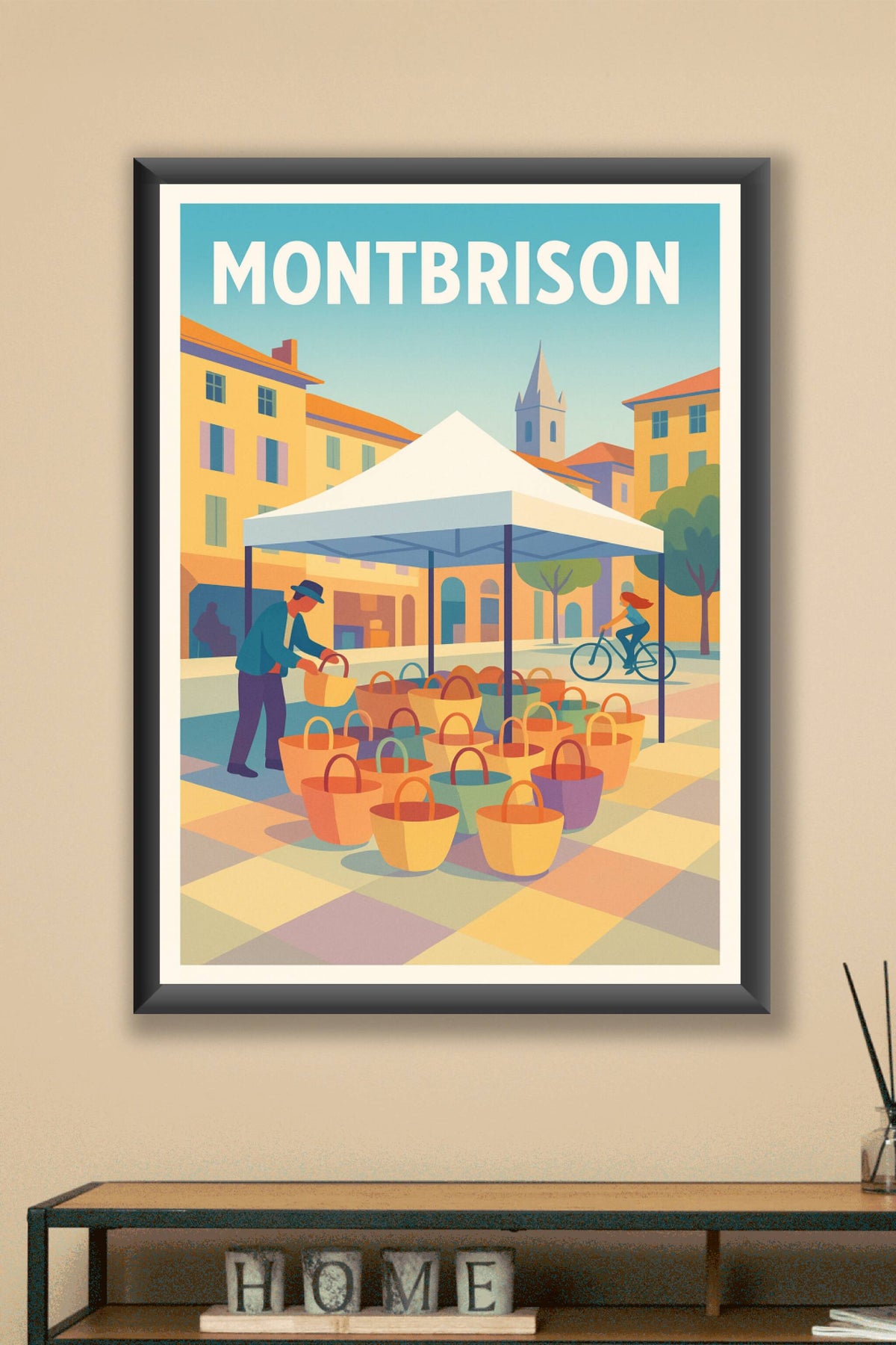 Affiche de Montbrison - Marché coloré en plein air