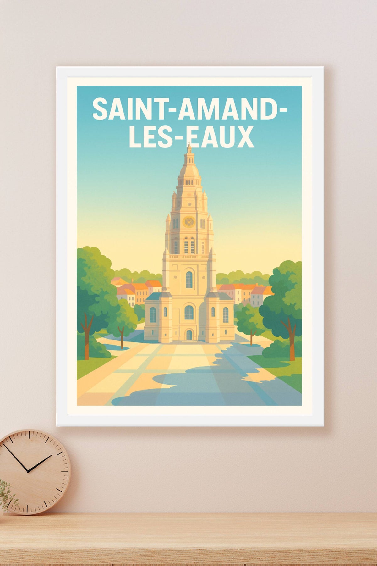 Affiche de Saint-Amand-les-Eaux - L'élégance du beffroi en lumière douce