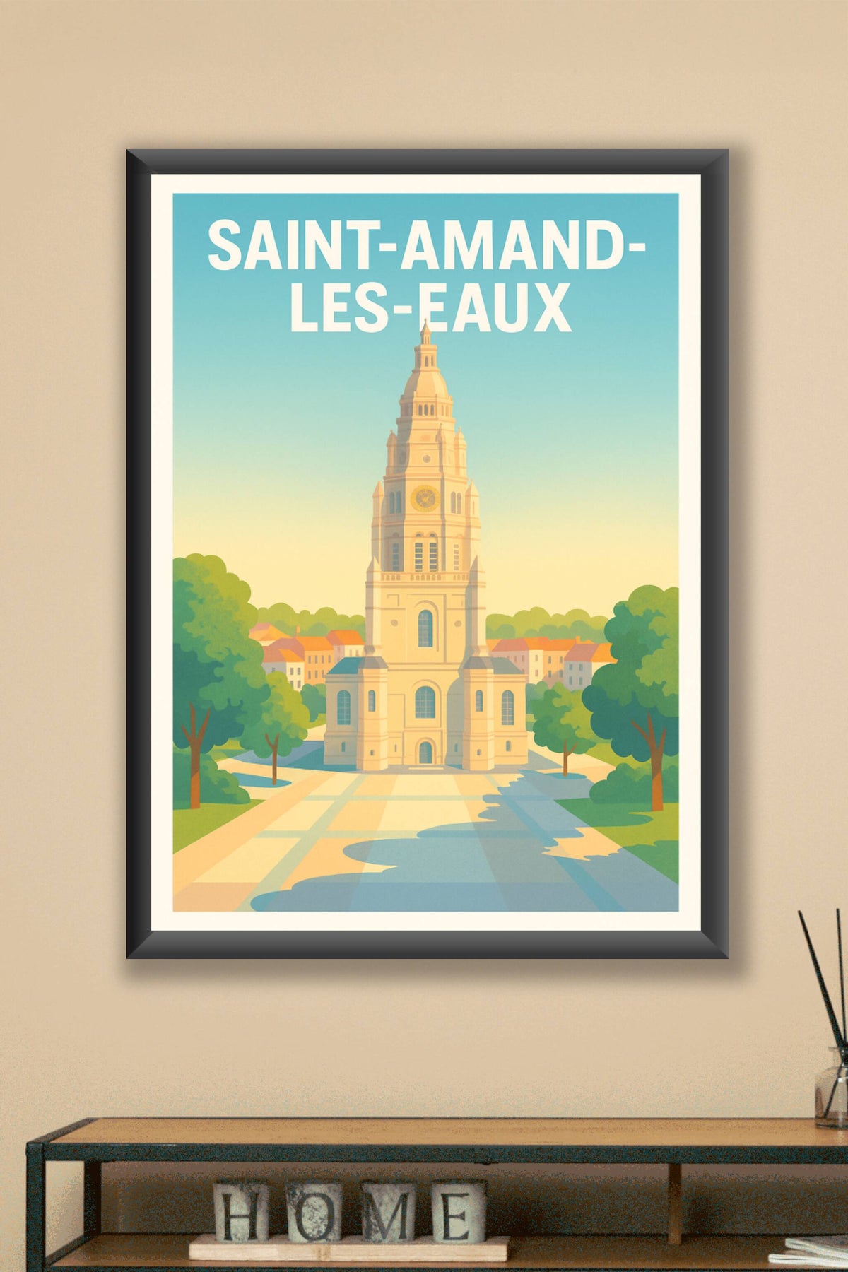 Affiche de Saint-Amand-les-Eaux - L'élégance du beffroi en lumière douce