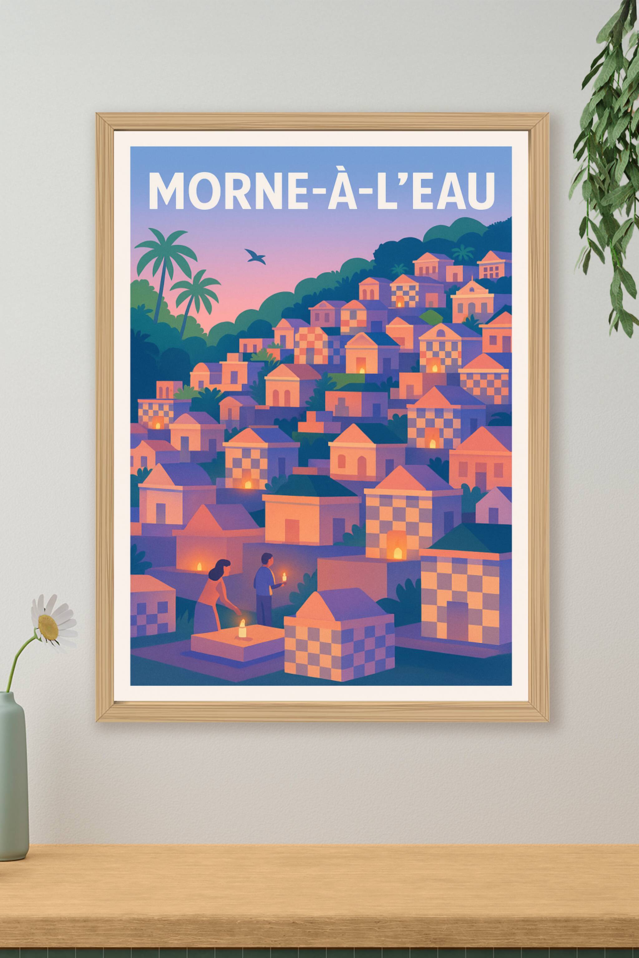 Affiche de Morne-à-l'Eau - Lumières en douceur au crépuscule