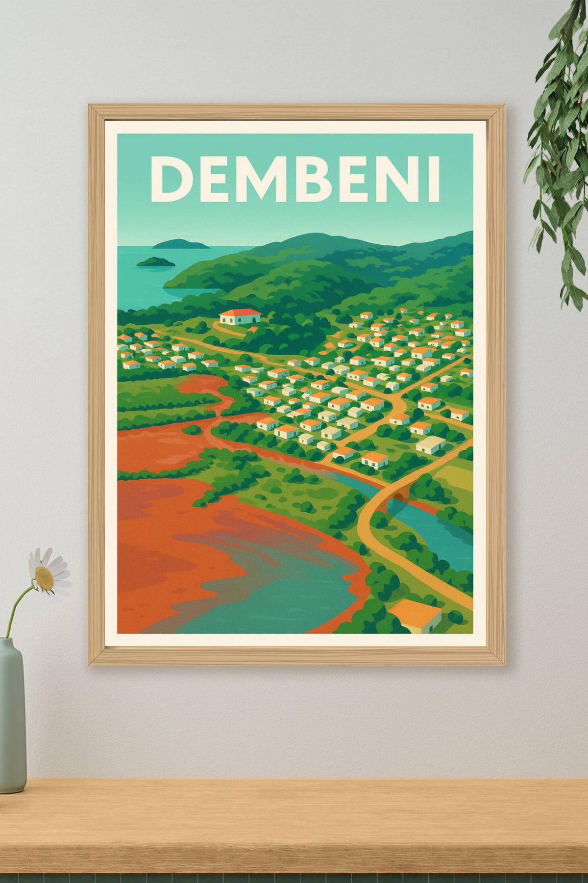 Affiche de Dembeni - Évasion tropicale aux couleurs vibrantes