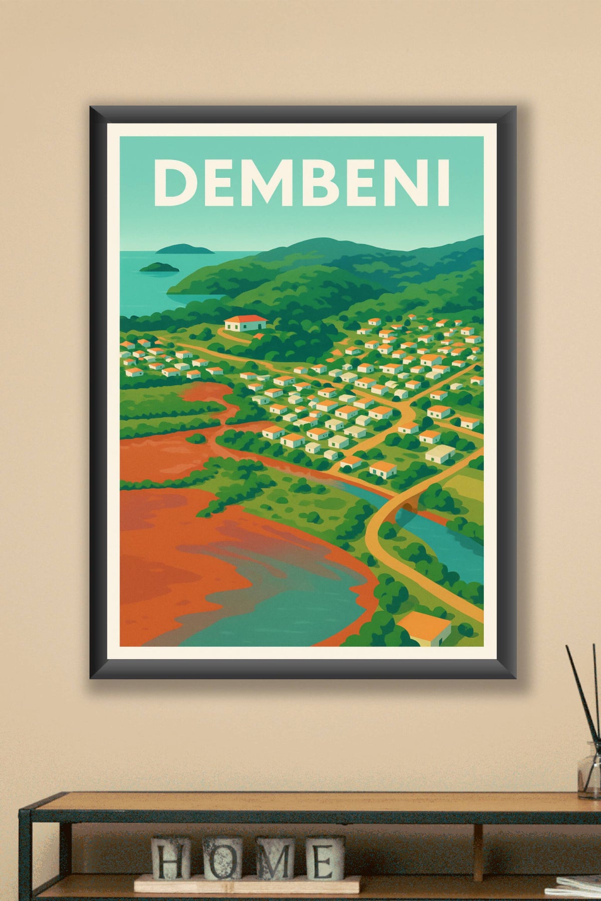 Affiche de Dembeni - Évasion tropicale aux couleurs vibrantes