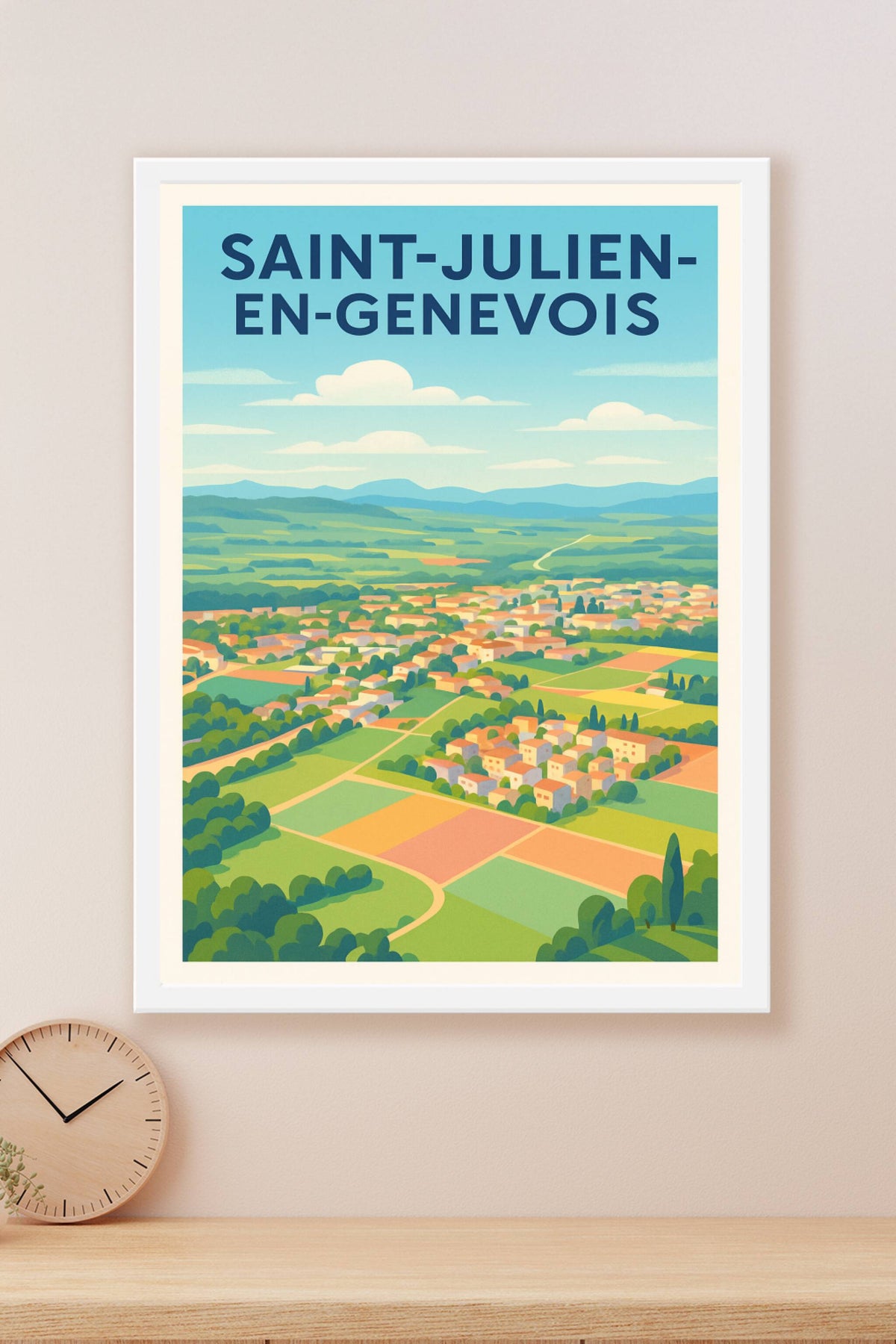 Affiche de Saint-Julien-en-Genevois - Vue panoramique champêtre