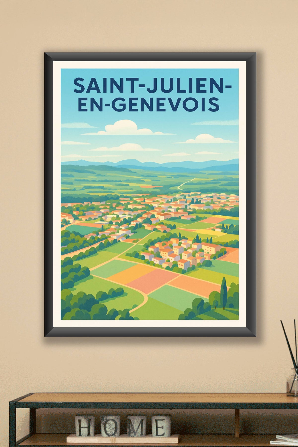 Affiche de Saint-Julien-en-Genevois - Vue panoramique champêtre
