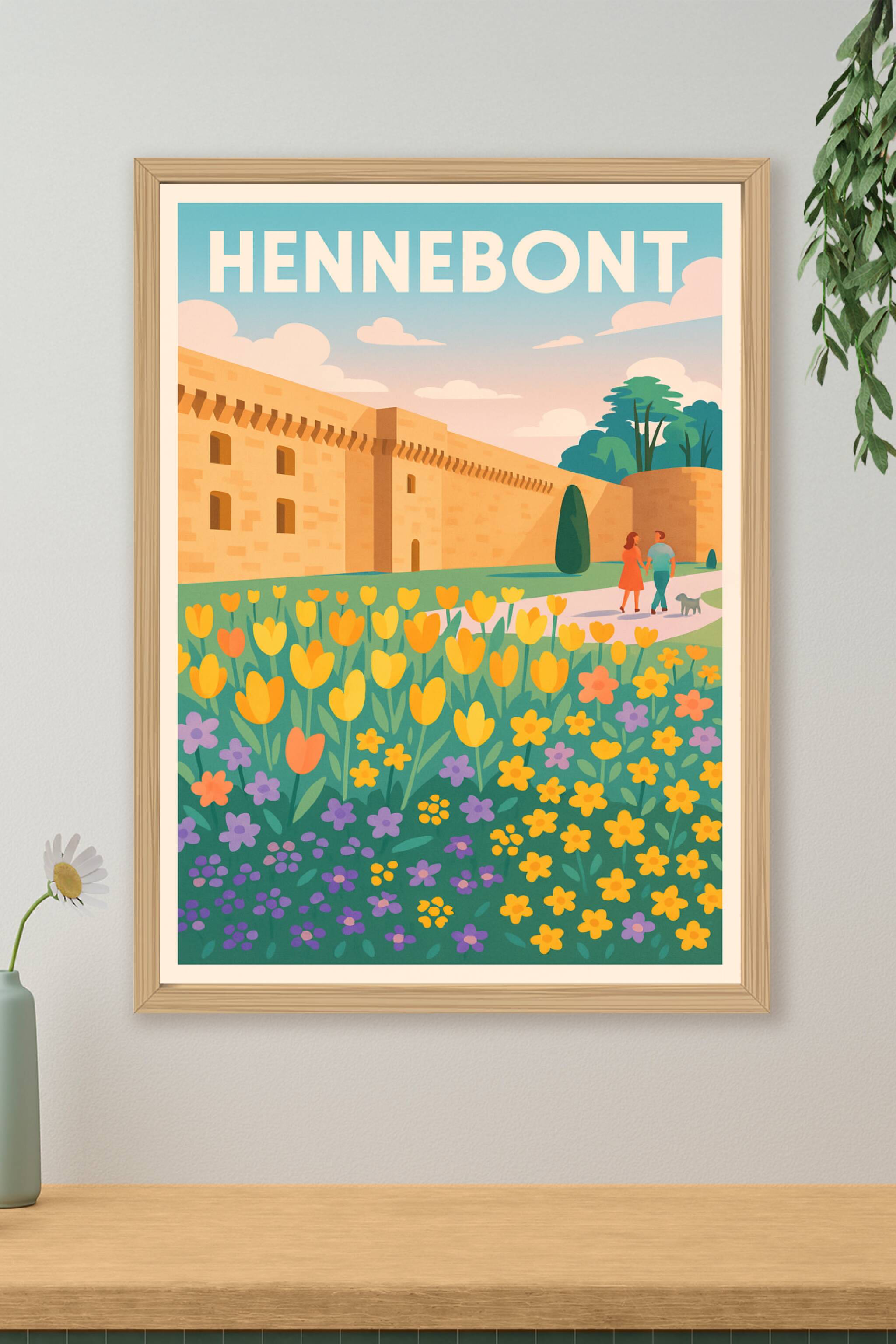 Affiche de Hennebont - Promenade fleurie au pied des remparts