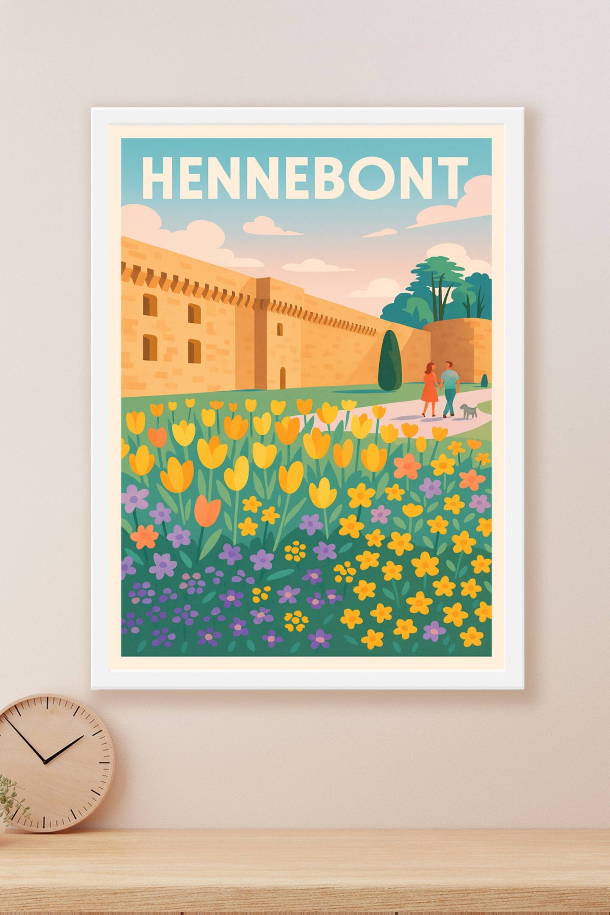 Affiche de Hennebont - Promenade fleurie au pied des remparts