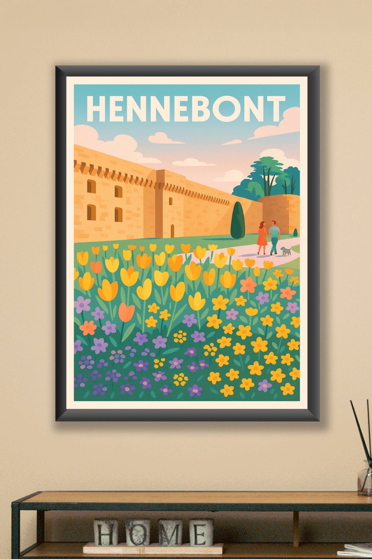 Affiche de Hennebont - Promenade fleurie au pied des remparts