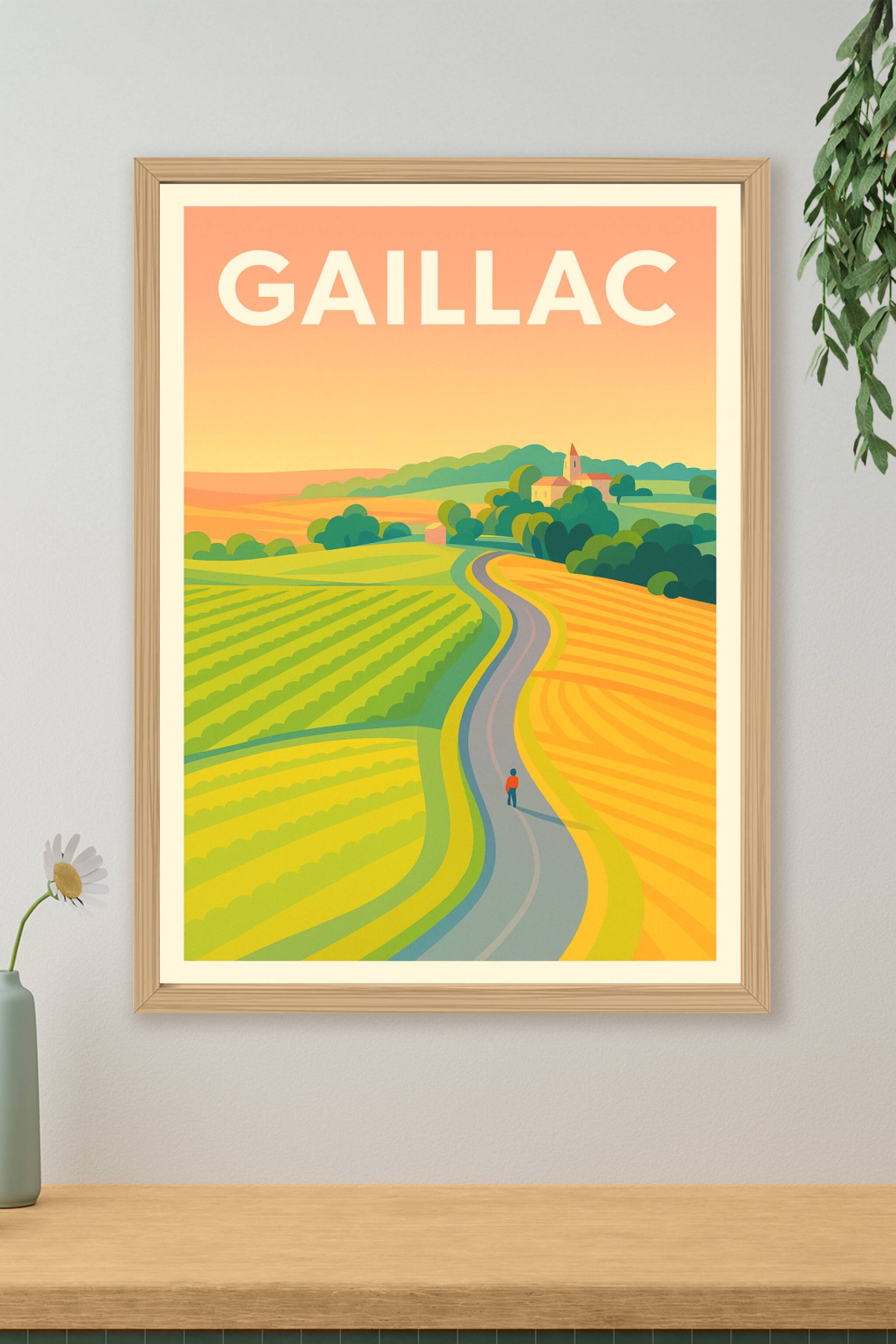Affiche de Gaillac - Promenade au cœur des paysages vallonnés