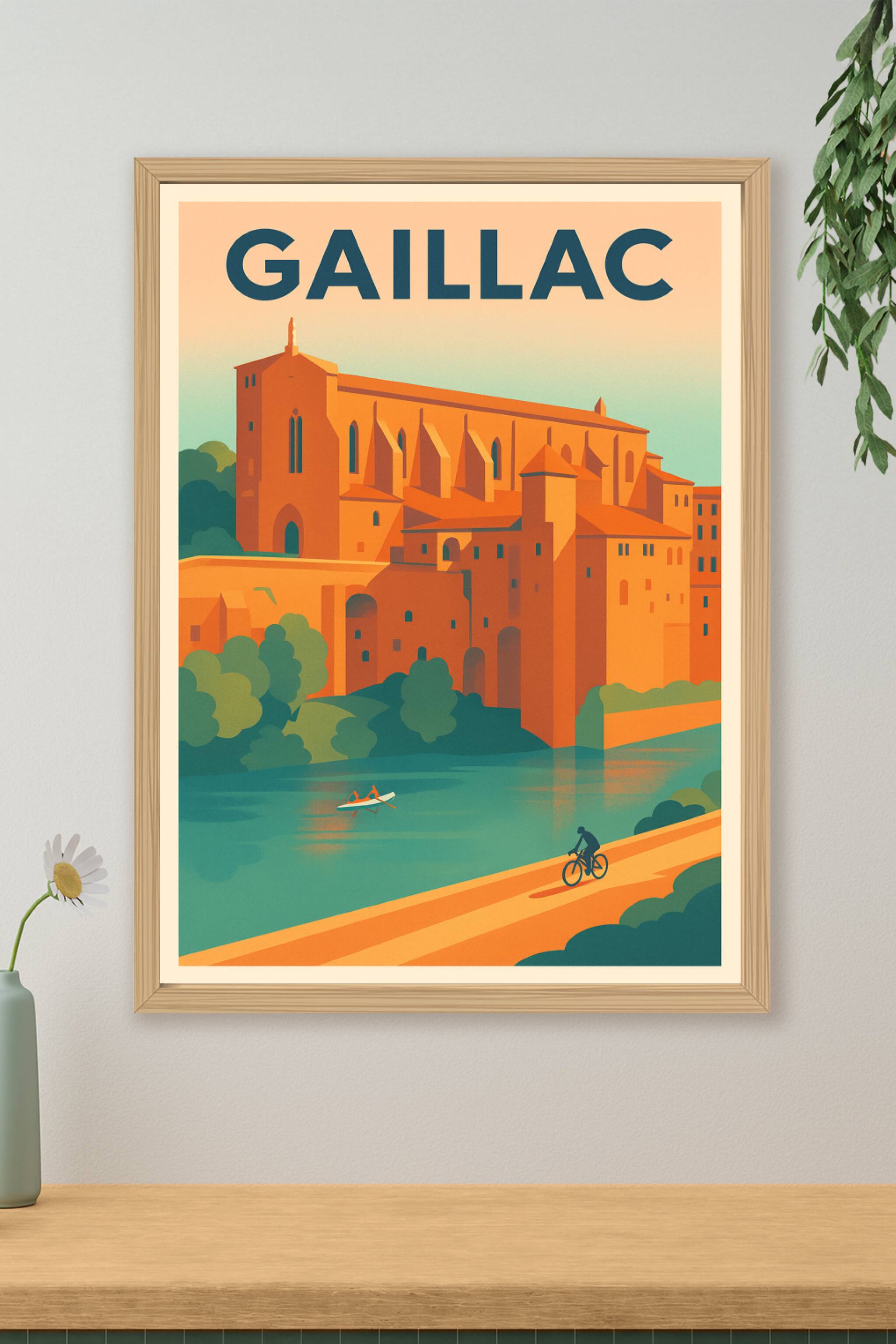 Affiche de Gaillac - Harmonie architecturale et nature paisible