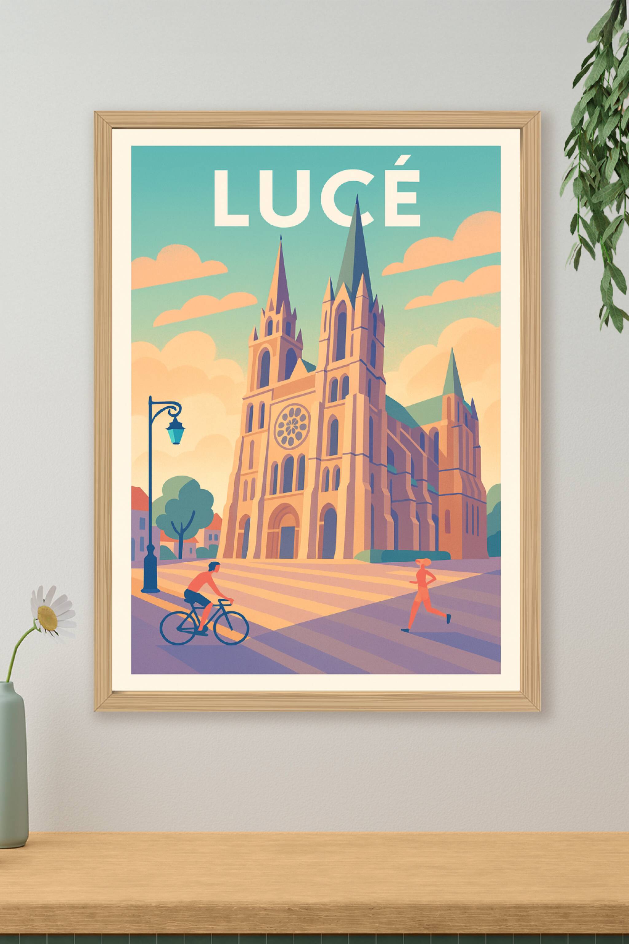 Affiche de Lucé - Lumières douces sur la cathédrale