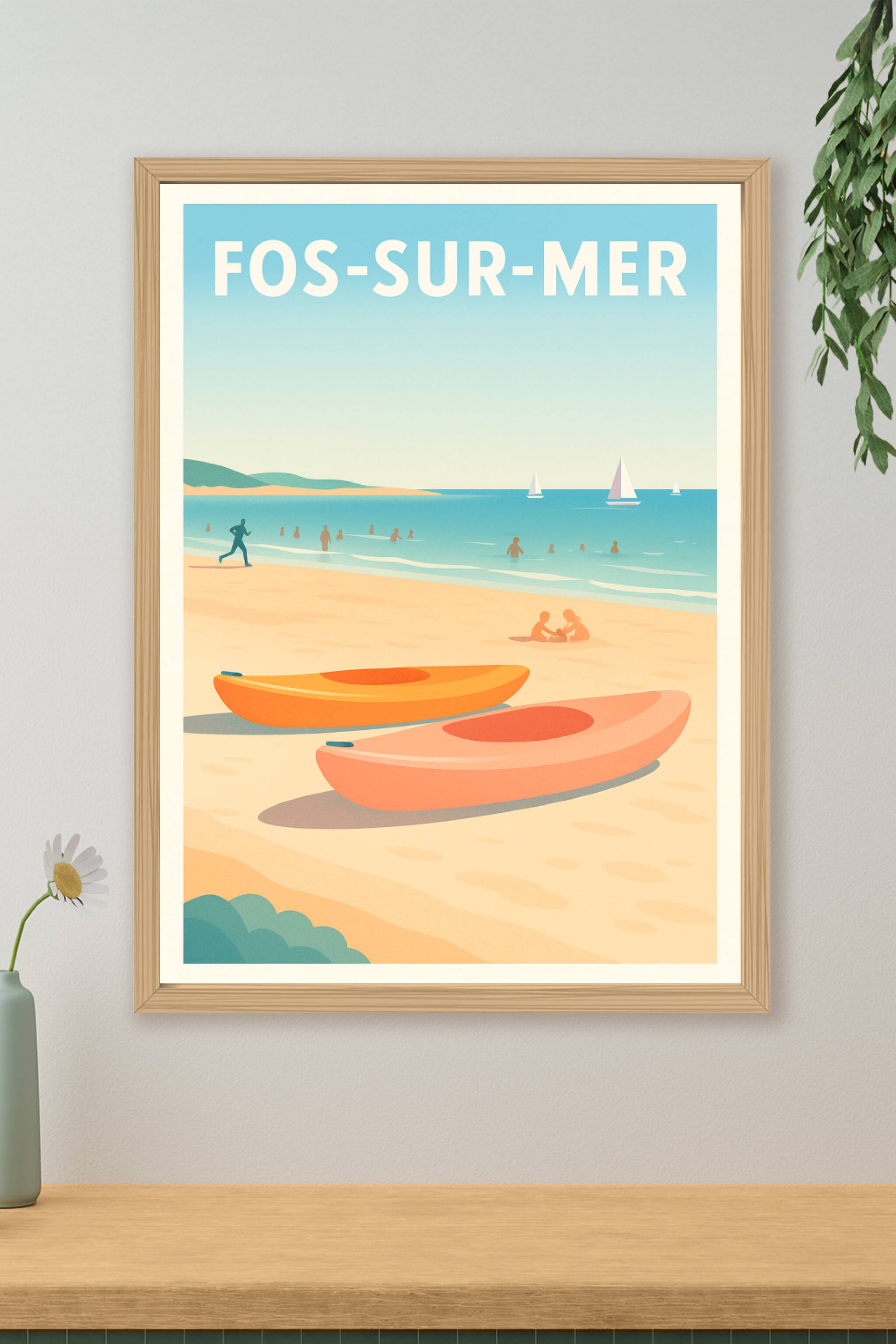Affiche de Fos-sur-Mer - Invitation à la détente balnéaire