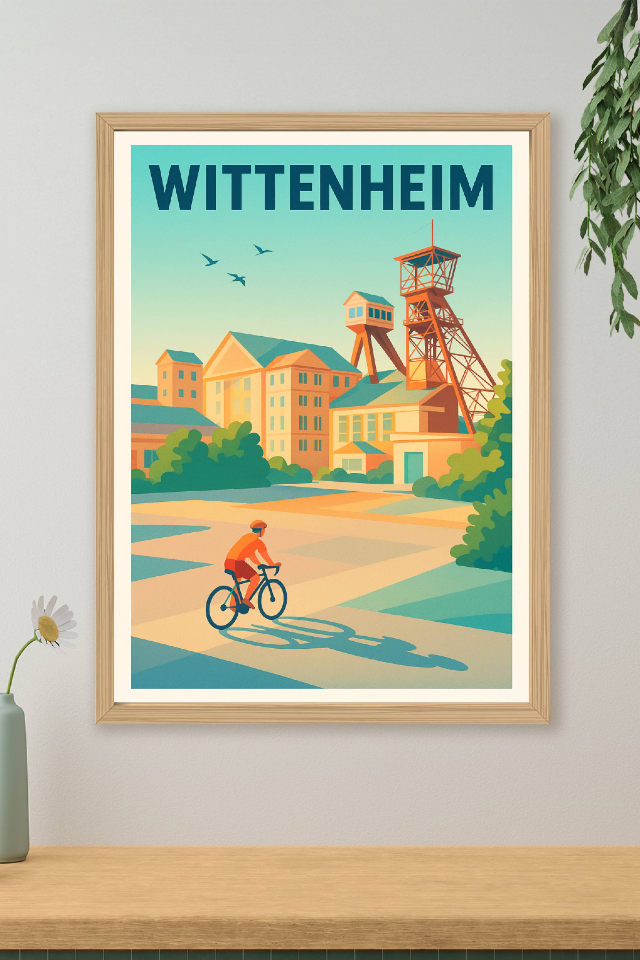 Affiche de Wittenheim - L'esprit cycliste et industriel