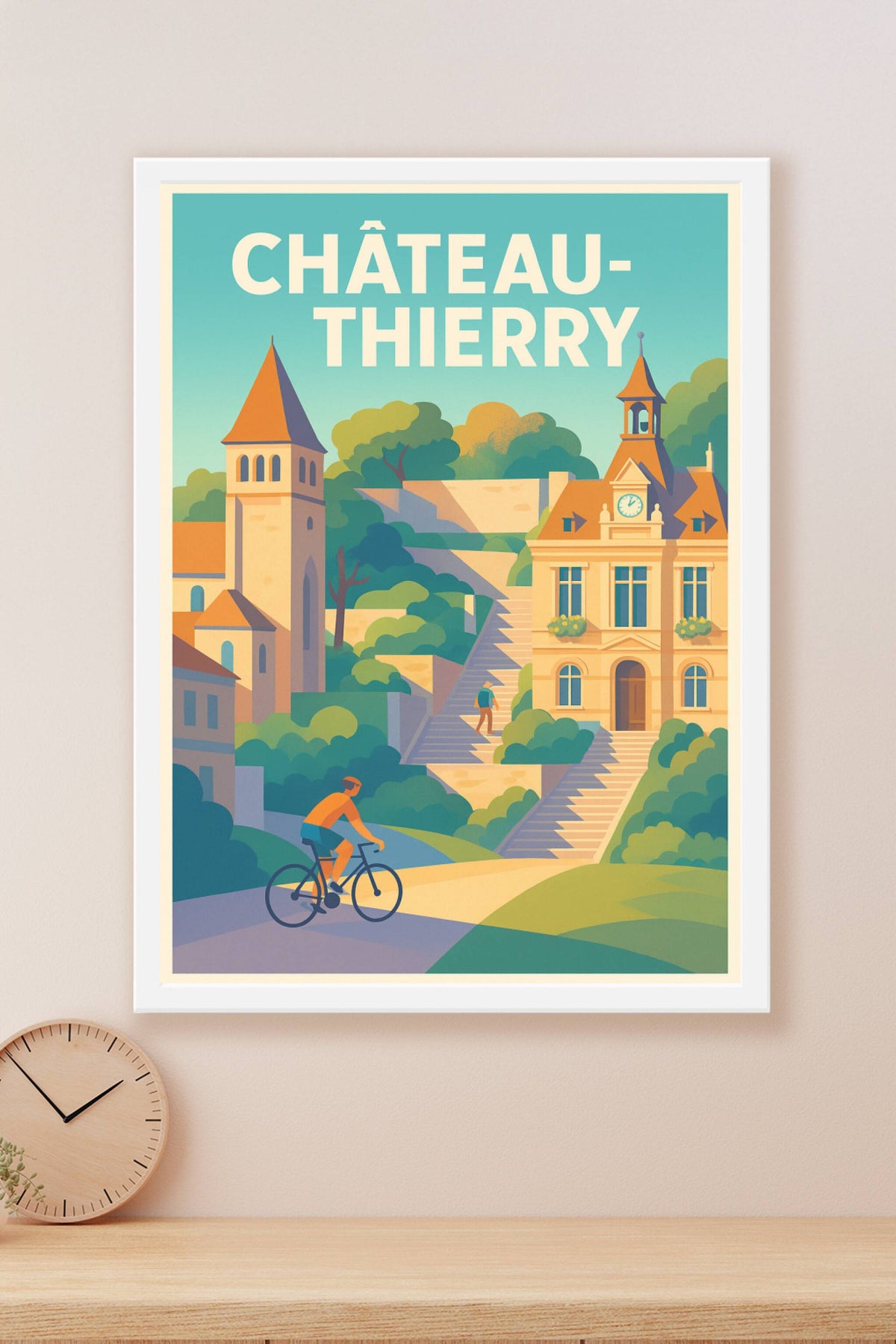 Affiche de Château-Thierry - Charme et authenticité à vélo