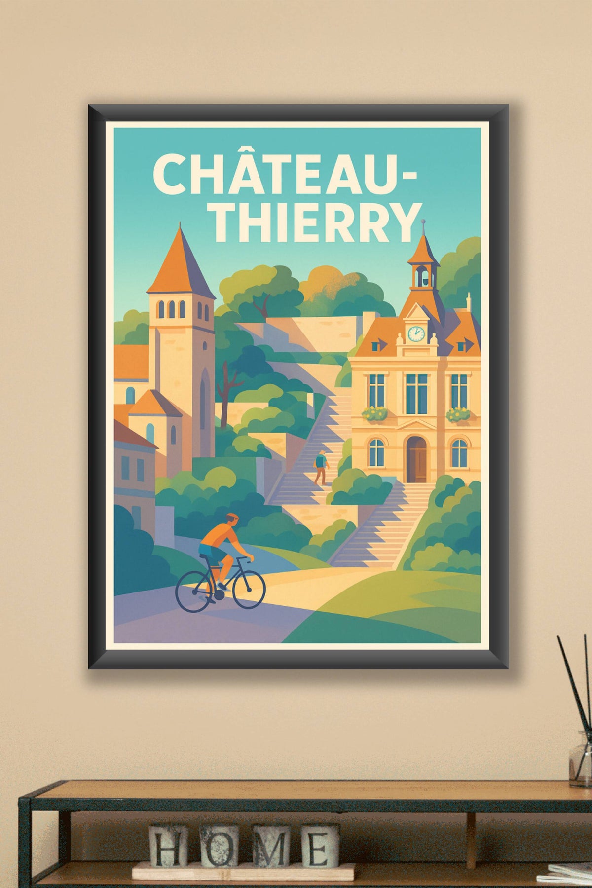 Affiche de Château-Thierry - Charme et authenticité à vélo